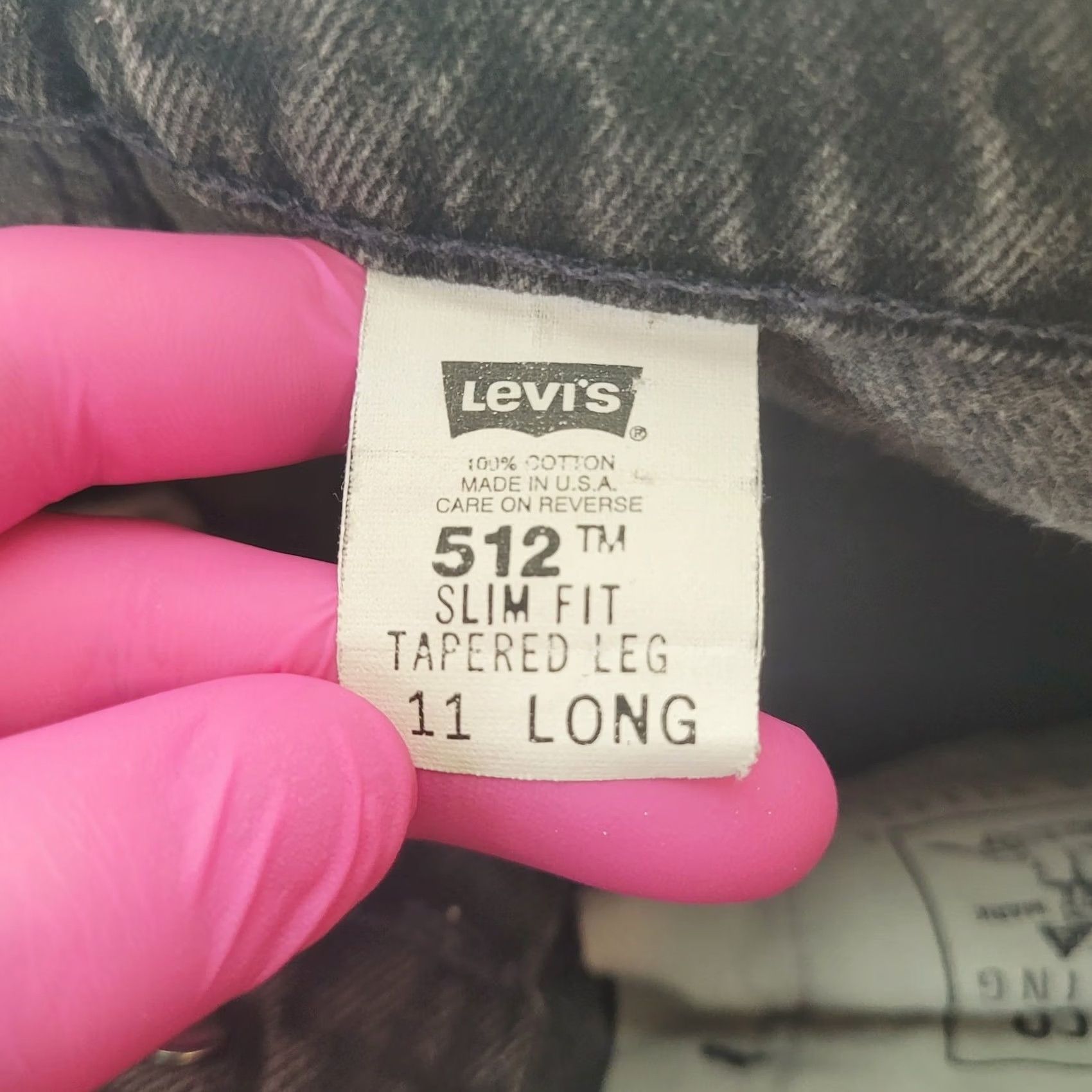 Levi's VINTAGE Levi's 512 Jeans 29 Waist High Rise Slim Fit Mom Jean Black Denim 90s Grunge Womens Size 29" - 5 Thumbnail