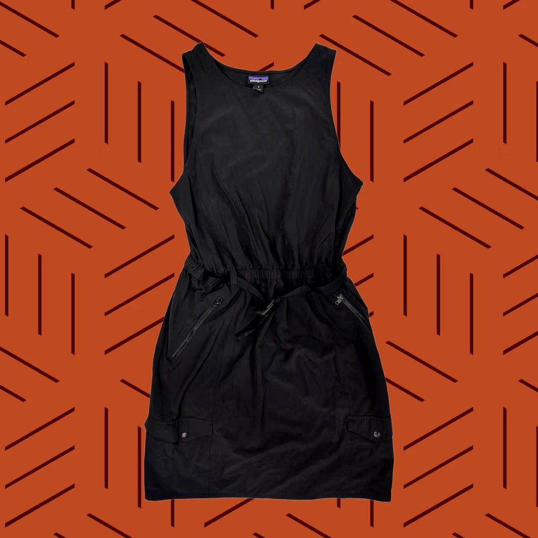 Patagonia Patagonia Women's Black Sleeveless Dress Size S Drawstring Cargo Pocket Mini Casual Activewear Size S / US 4 / IT 40 - 1 Thumbnail