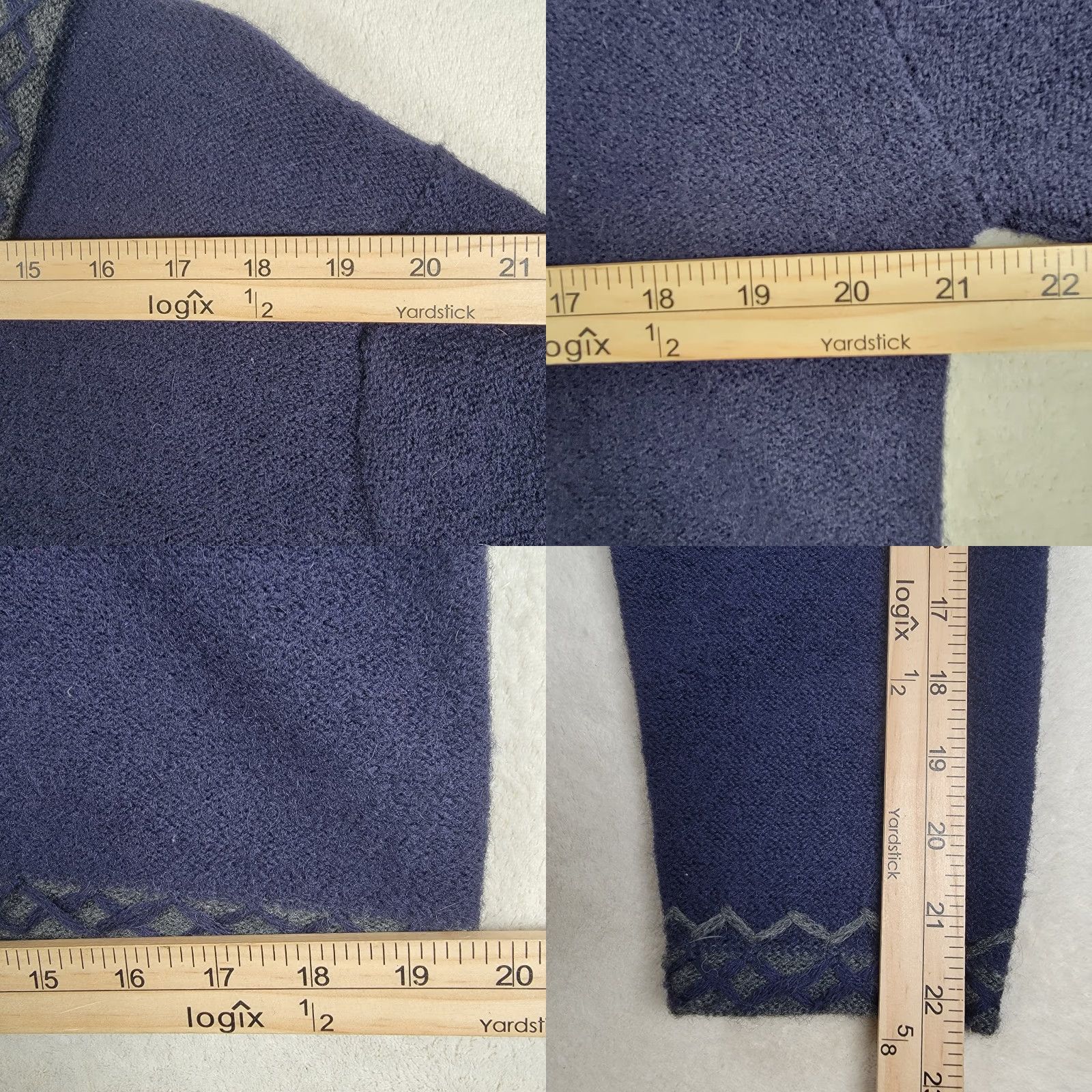 Vintage Christopher & Banks Cardigan 100% Wool Womens M Button Blue Knit V Neck Size M / US 6-8 / IT 42-44 - 8 Thumbnail