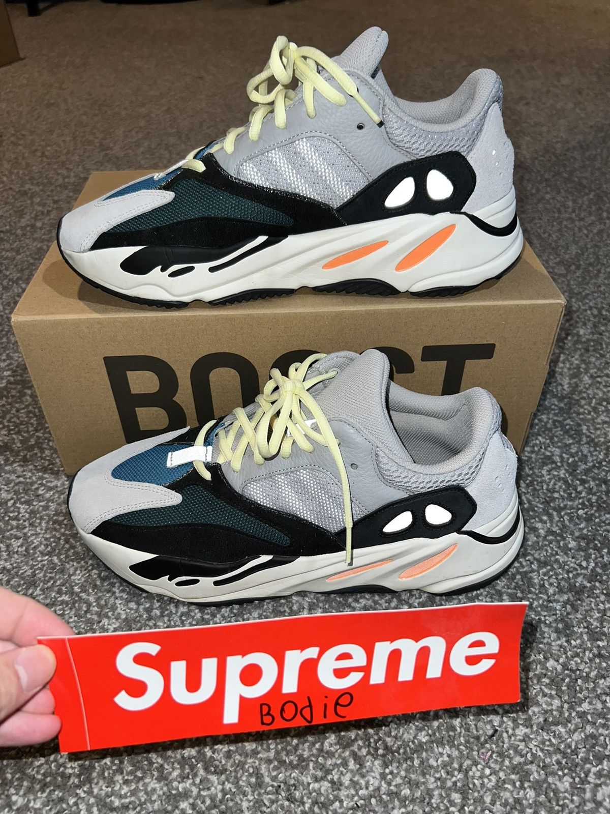 image of Adidas Yeezy Boost 700 Wave Runner Shoes in White, Men's (Size 11)