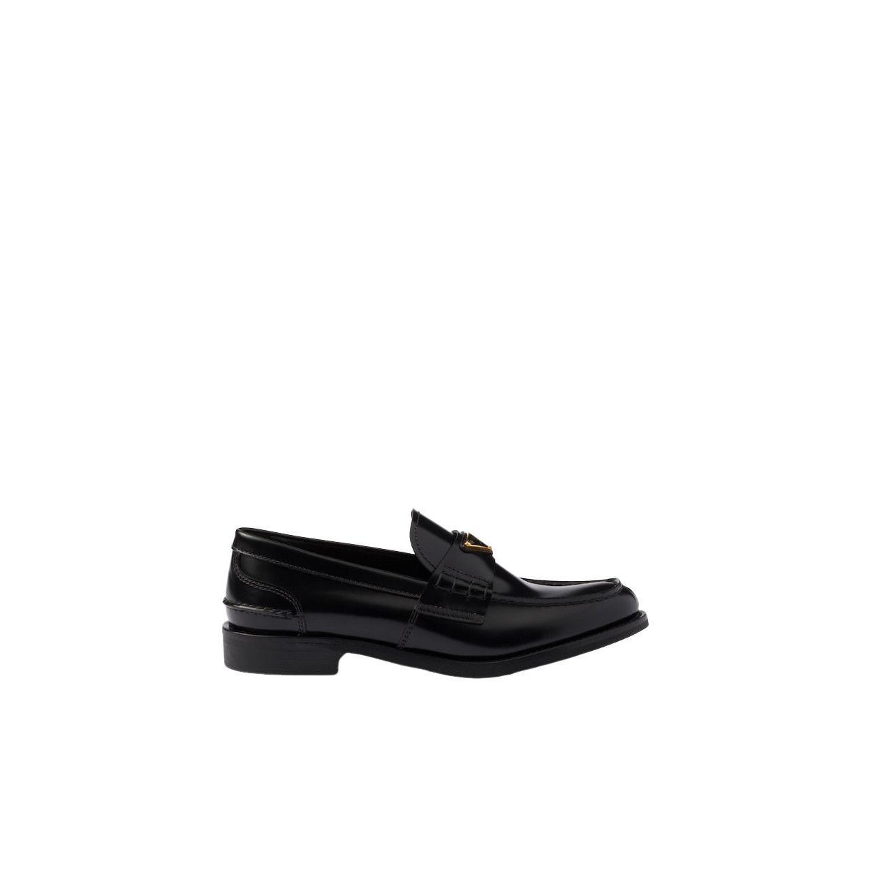 Prada PRADA $1220 Black Brushed Leather Loafers New & Authentic (W Size US 8 / IT 38 - 2 Thumbnail