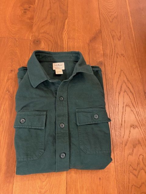 L.L. Bean L.L.Bean Chamois Cloth Shirt - Forest Green Size US XL / EU 56 / 4 - 1 Thumbnail