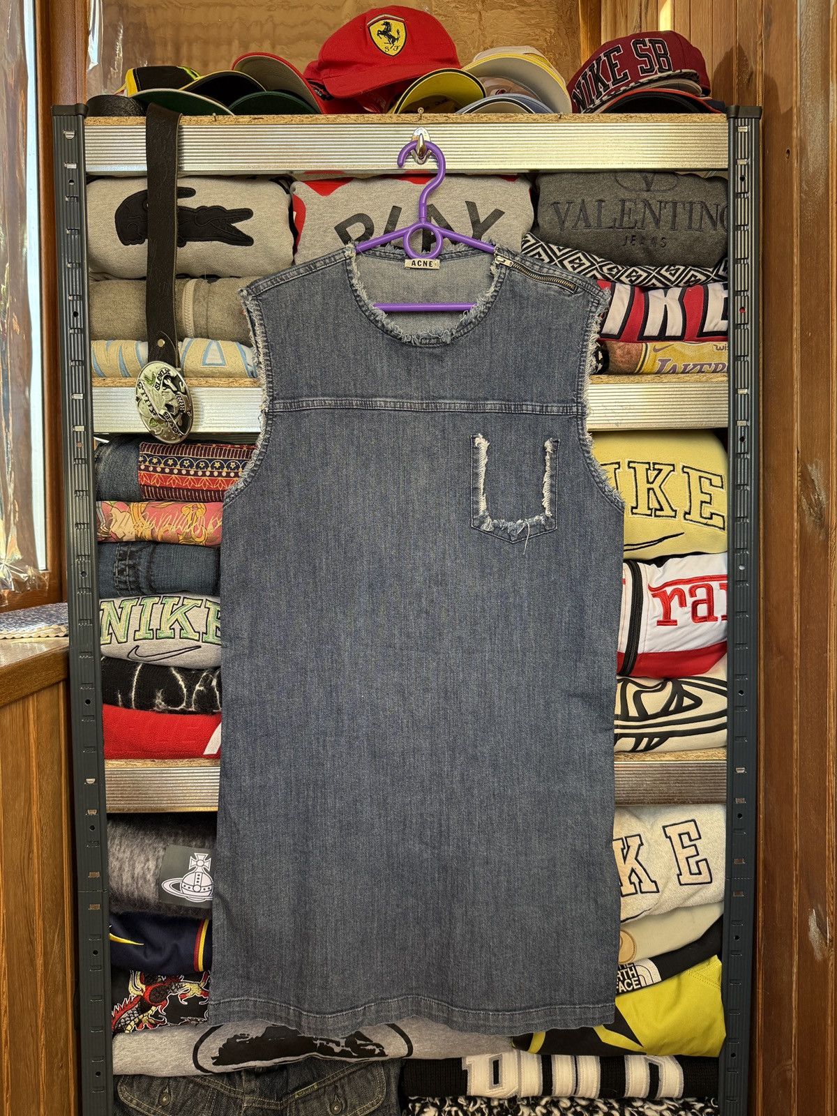 Acne Studios Crazy Acne Studios Distressed Denim Dress Size XS / US 0-2 / IT 36-38 - 1 Thumbnail