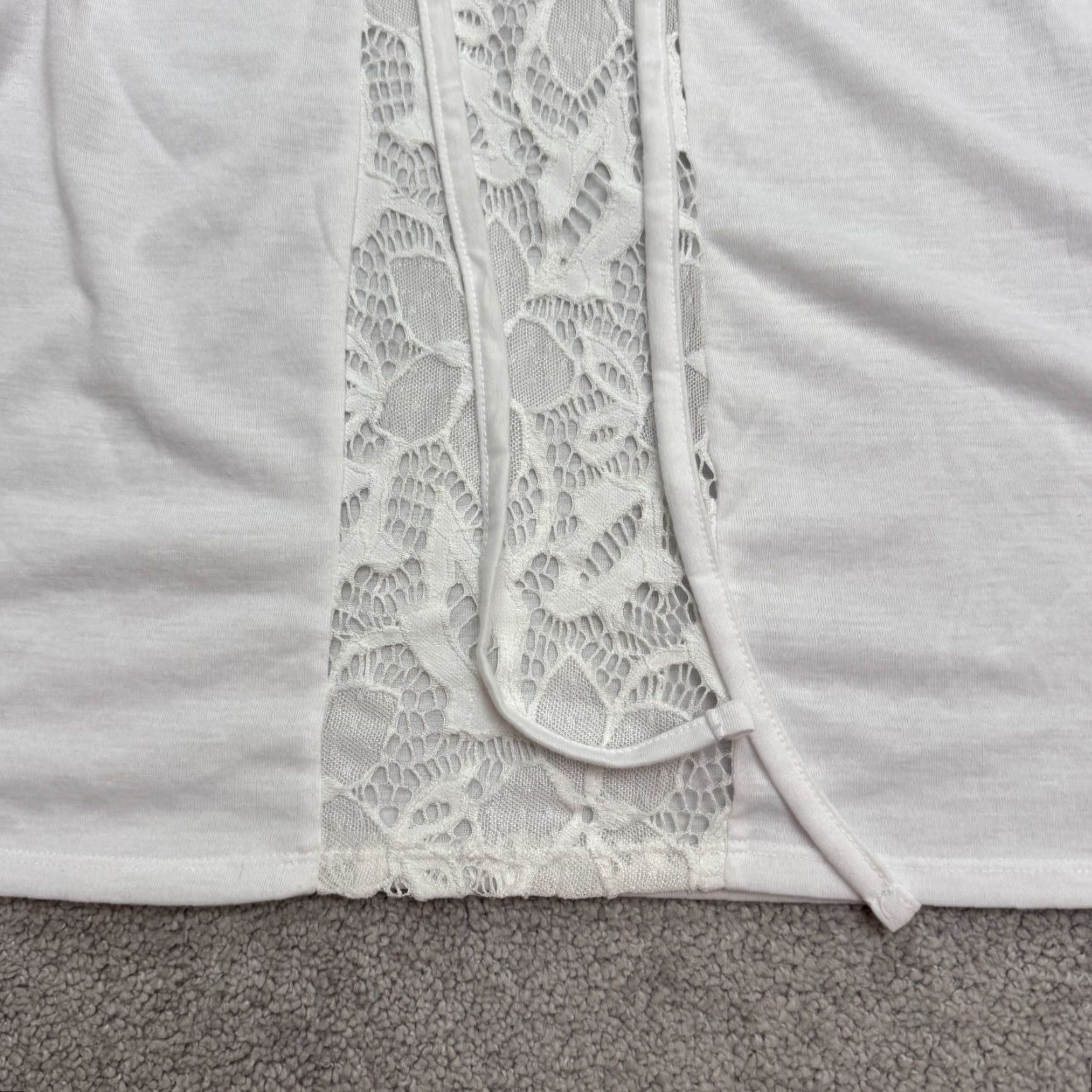 Vintage Dotti White Sheer Lace Panel Swimwear Cover Up Tunic Mini Dress Womens Small Top Size S / US 4 / IT 40 - 5 Thumbnail