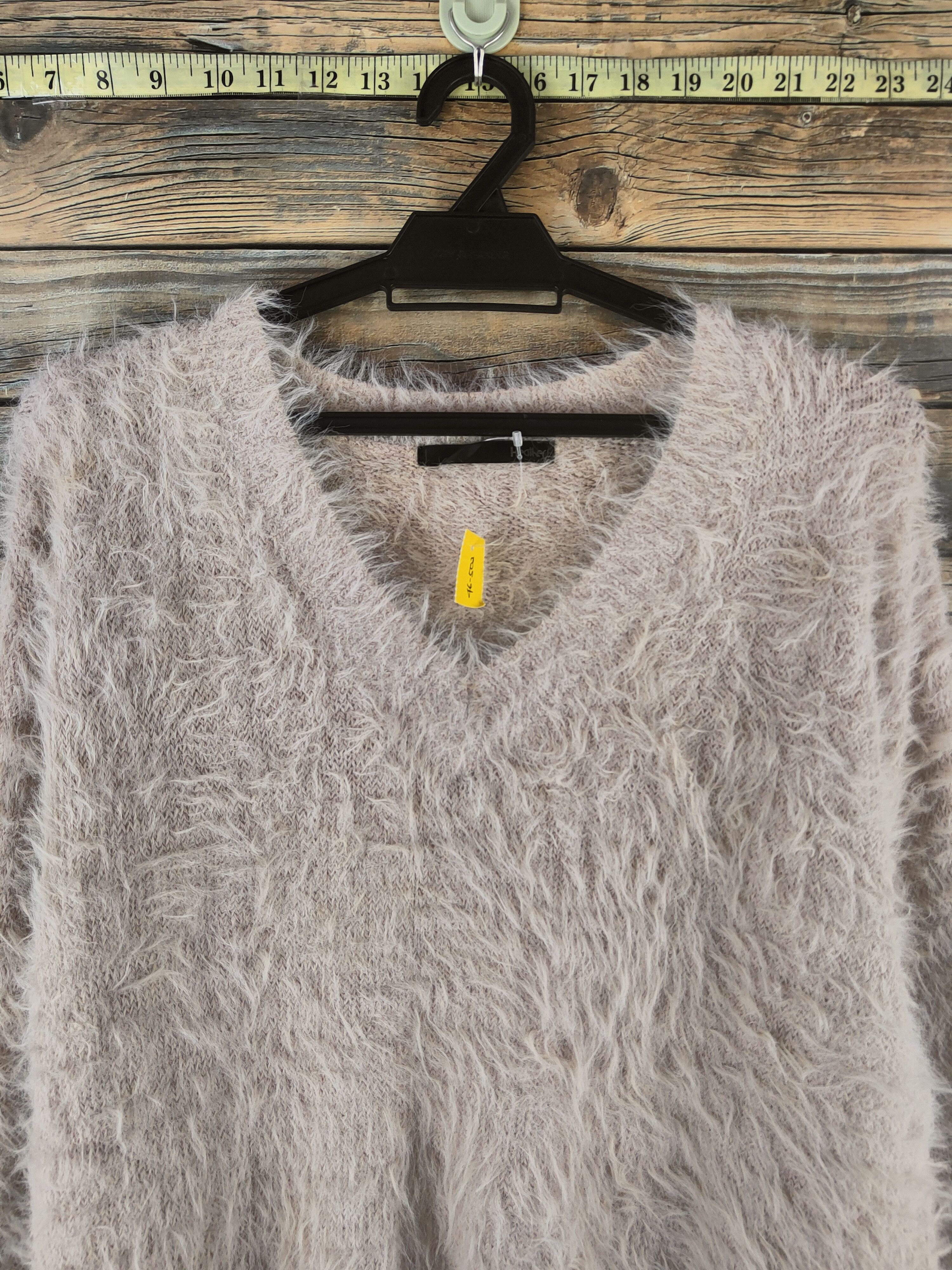 Japanese Brand DL Heather Light Peach Fur Mohair Knitwear #46-502 Size M / US 6-8 / IT 42-44 - 2 Thumbnail