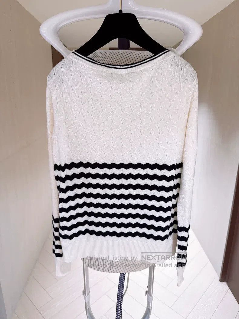 Loro Piana Loro Piana Black and white striped cashmere knit sweater Size XS / US 0-2 / IT 36-38 - 7 Thumbnail