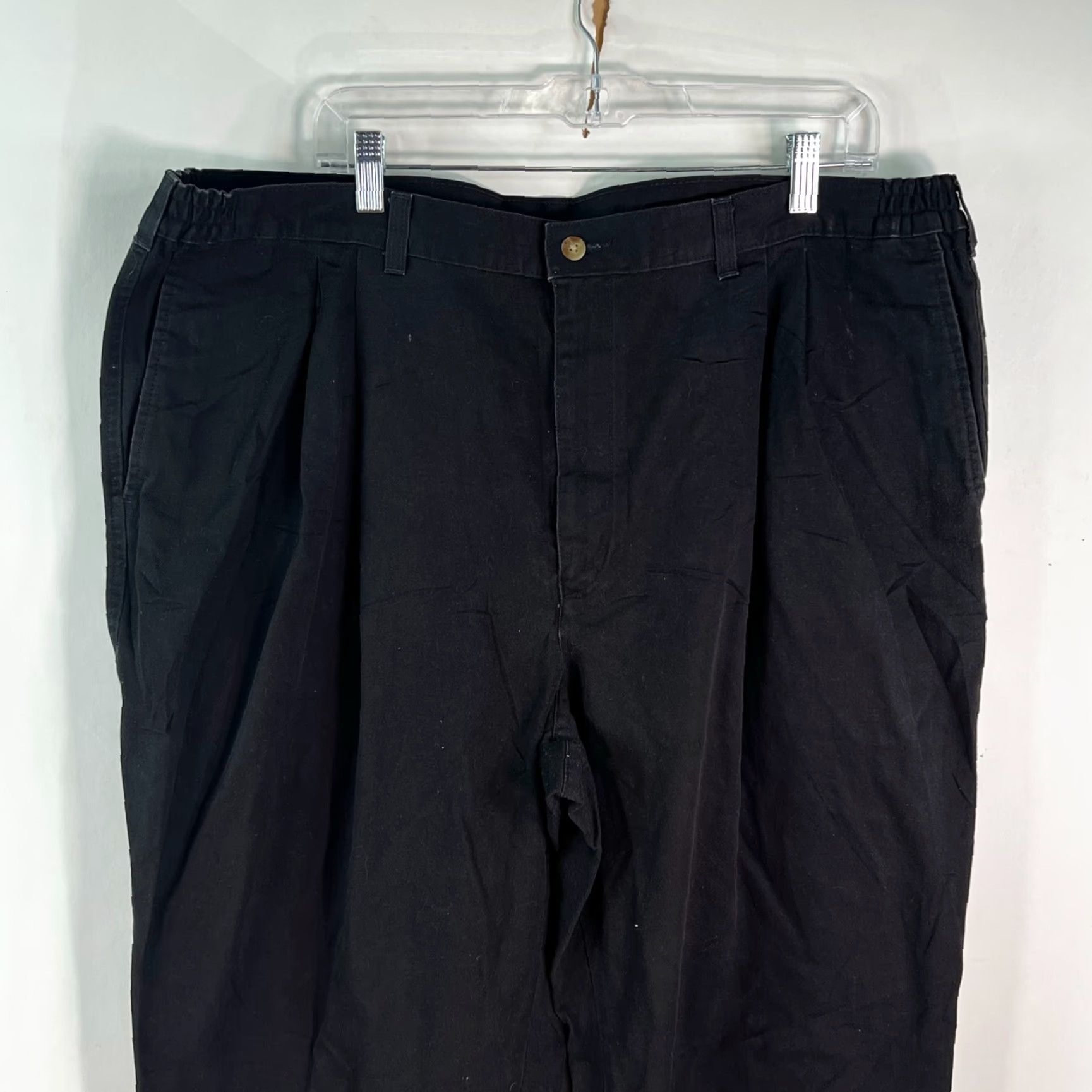 Savane Savane Mens Comfort Plus Waistband Black Dress Pants Size 44 Regular 32 Inseam Straight Leg Non- Vintage (Adult Men) Size US 44 / EU 60 - 2 Thumbnail