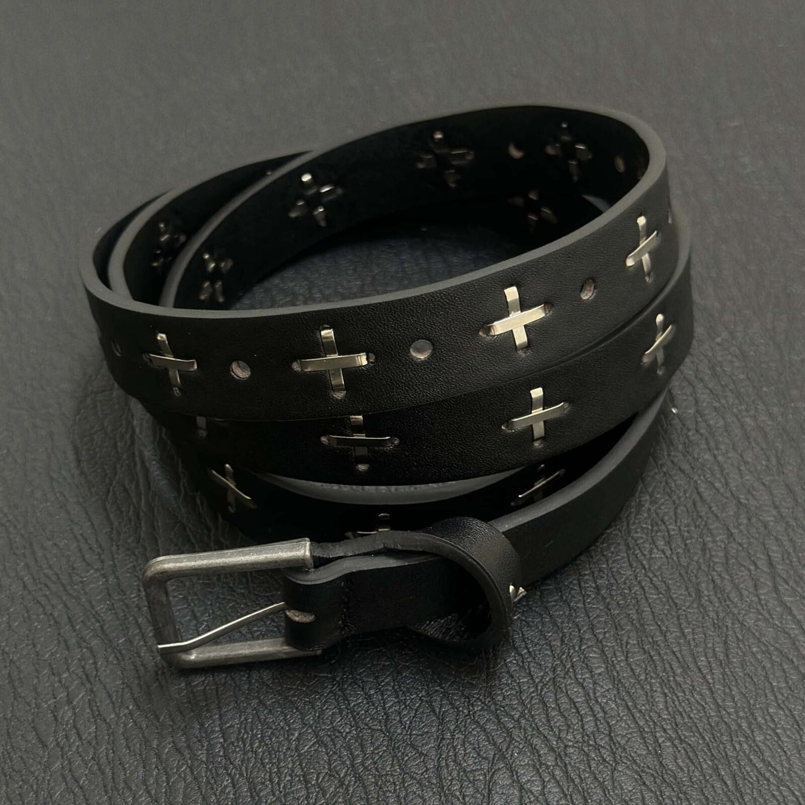 Other Cross Stud Rivet Belt | Dark Punk Black Street Size ONE SIZE - 2 Thumbnail
