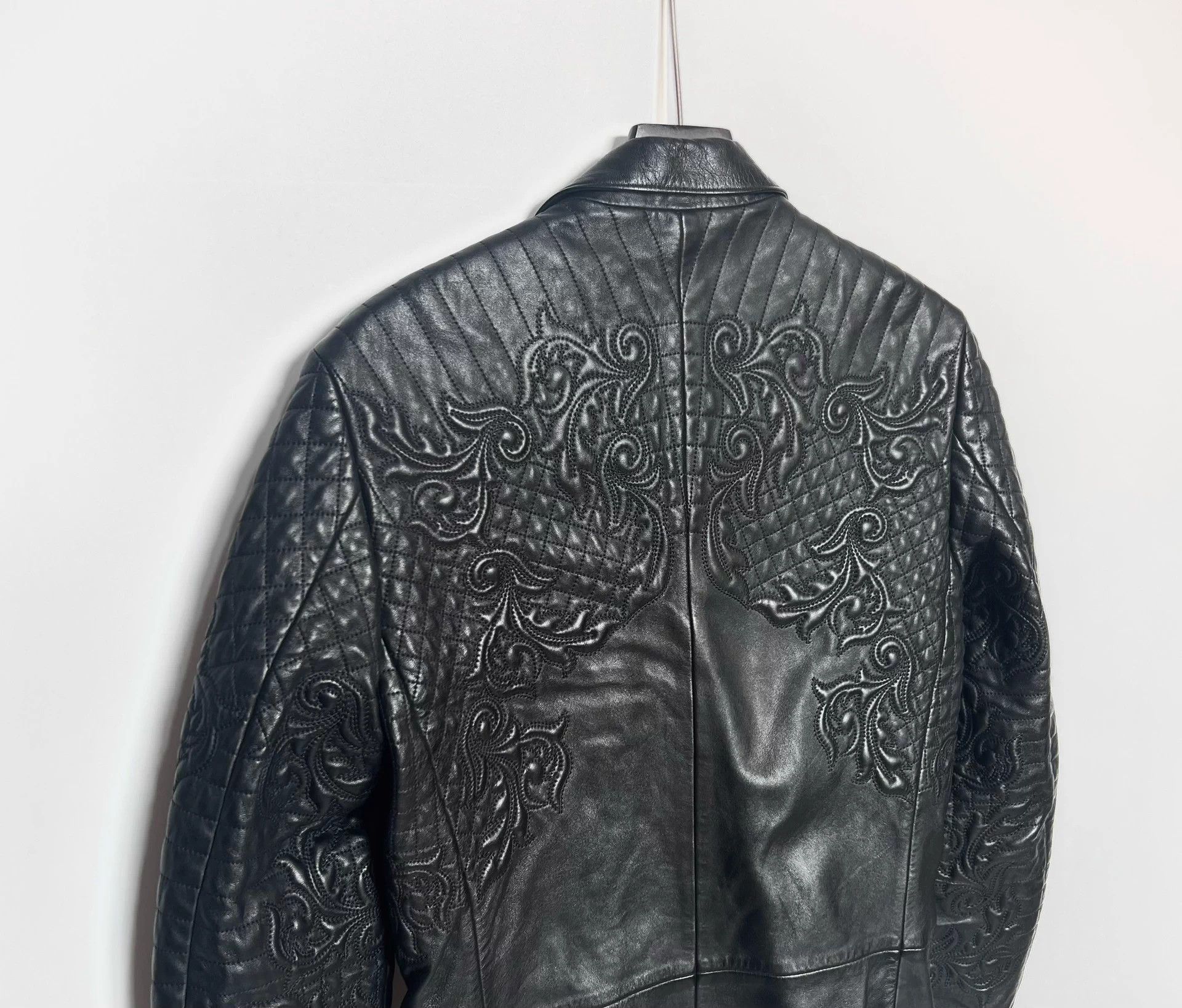 Versace Versace Baroque Medusa Embossed Leather Blazer 48 Size 48S - 5 Thumbnail
