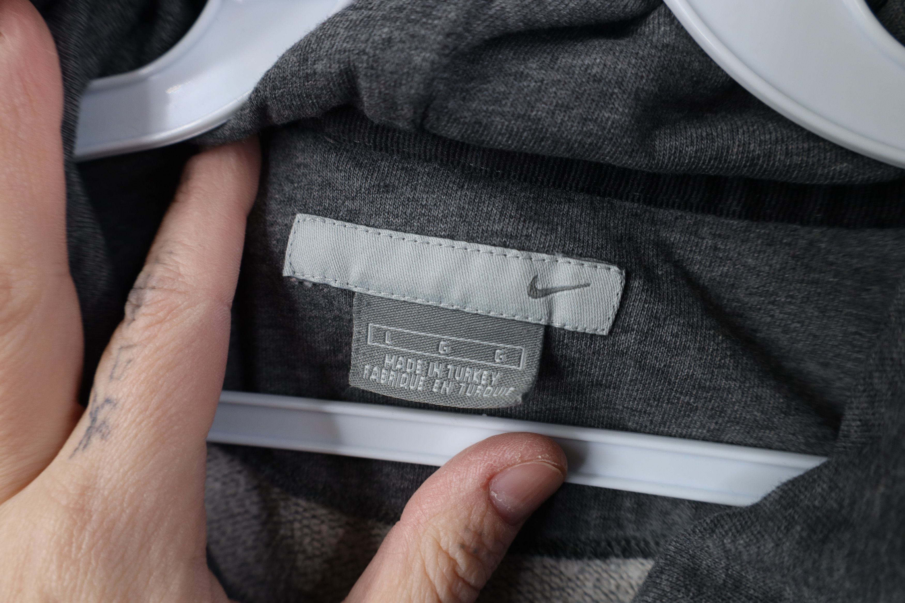 Nike Vintage Y2K Nike Big Swoosh Hoodie Sweatshirt Heather Gray Size US L / EU 52-54 / 3 - 6 Thumbnail