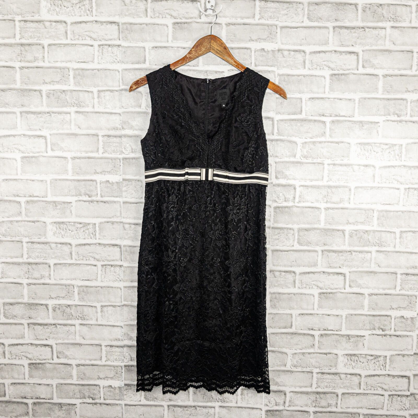 Anna Sui ANNA SUI V-neck Lace Empire Waist Dress Sleeveless Black Size S / US 4 / IT 40 - 6 Thumbnail