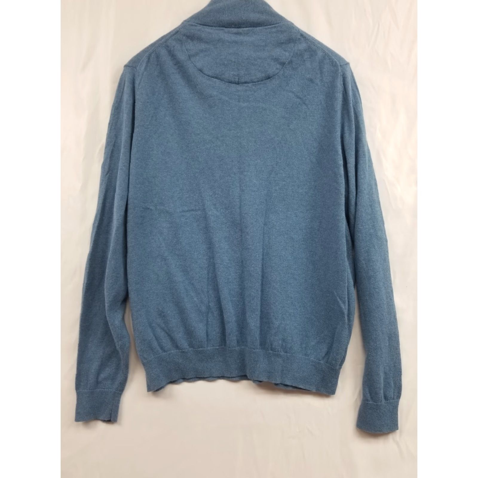 Nordstrom Nordstrom Pullover Sweater 1/4 Zip Men XL Blue Cashmere Cotton Long Sleeve Casual Knit Logo Regular Pullover Winter Fall Golf Label: Nordstrom Size US XL / EU 56 / 4 - 2 Thumbnail