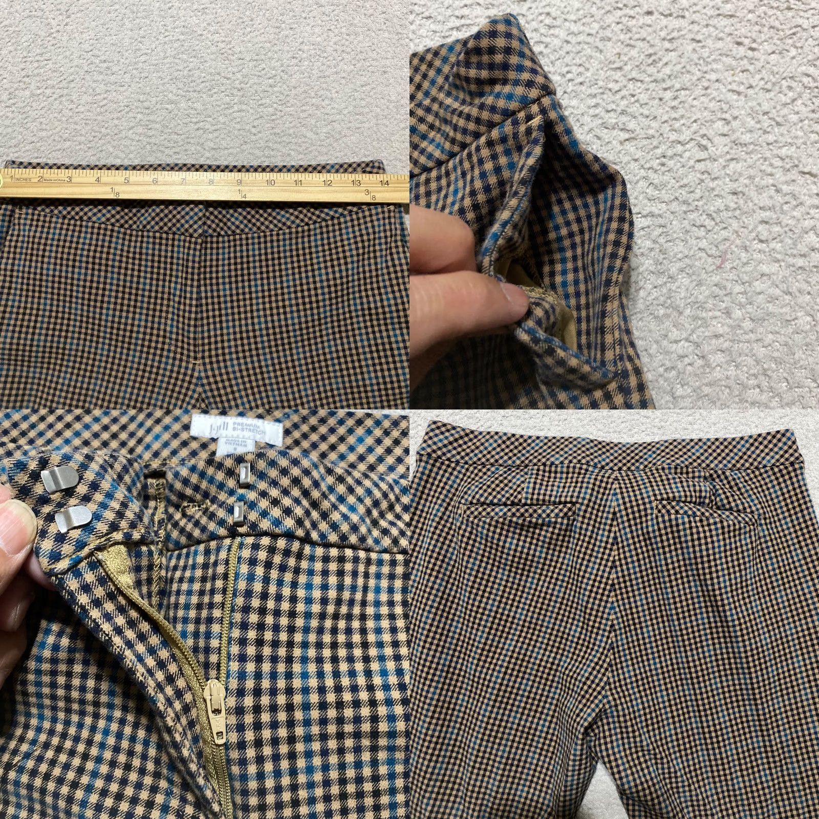 J. Jill J. Jill Pants Multicolor Plaid Petite 8P Straight Ankle Mid Rise Stretch Womens Size 30" / US 8 / IT 44 - 8 Thumbnail