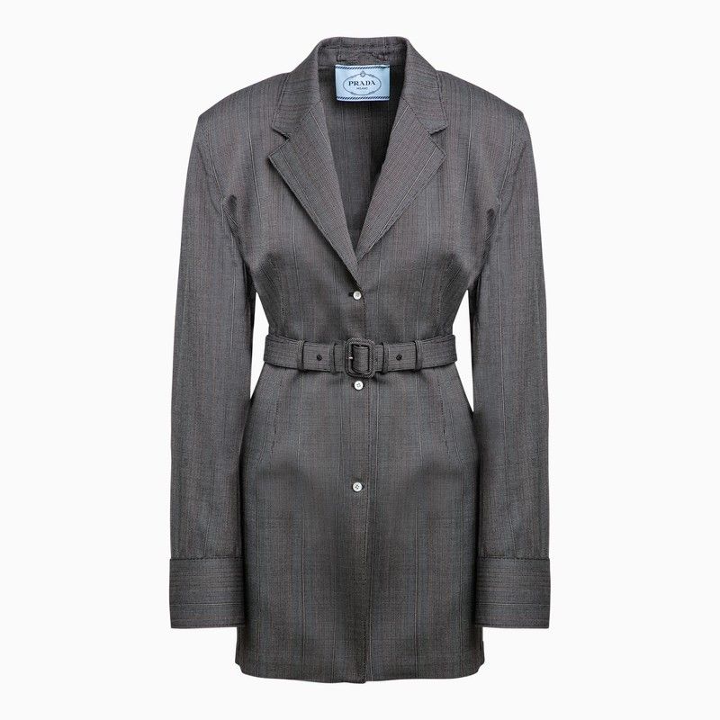 Prada single-breasted wool jacket - Grey