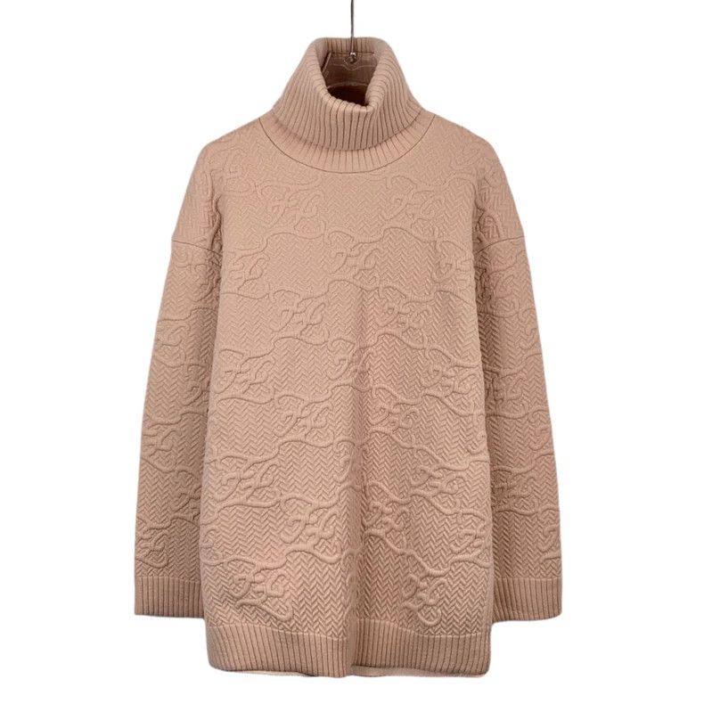 Other FENDI Pink logo embossed high-neck wool knitted sweater Size XXS / US 00 / IT 34 - 1 Thumbnail