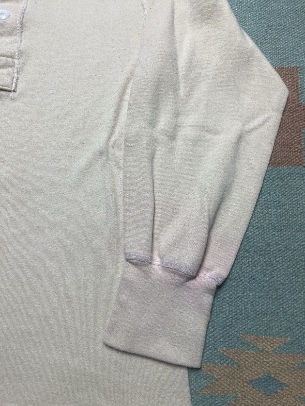 Vintage Military henley shirt wool blend undershirt Vietnam 1970 med Size US M / EU 48-50 / 2 - 3 Thumbnail