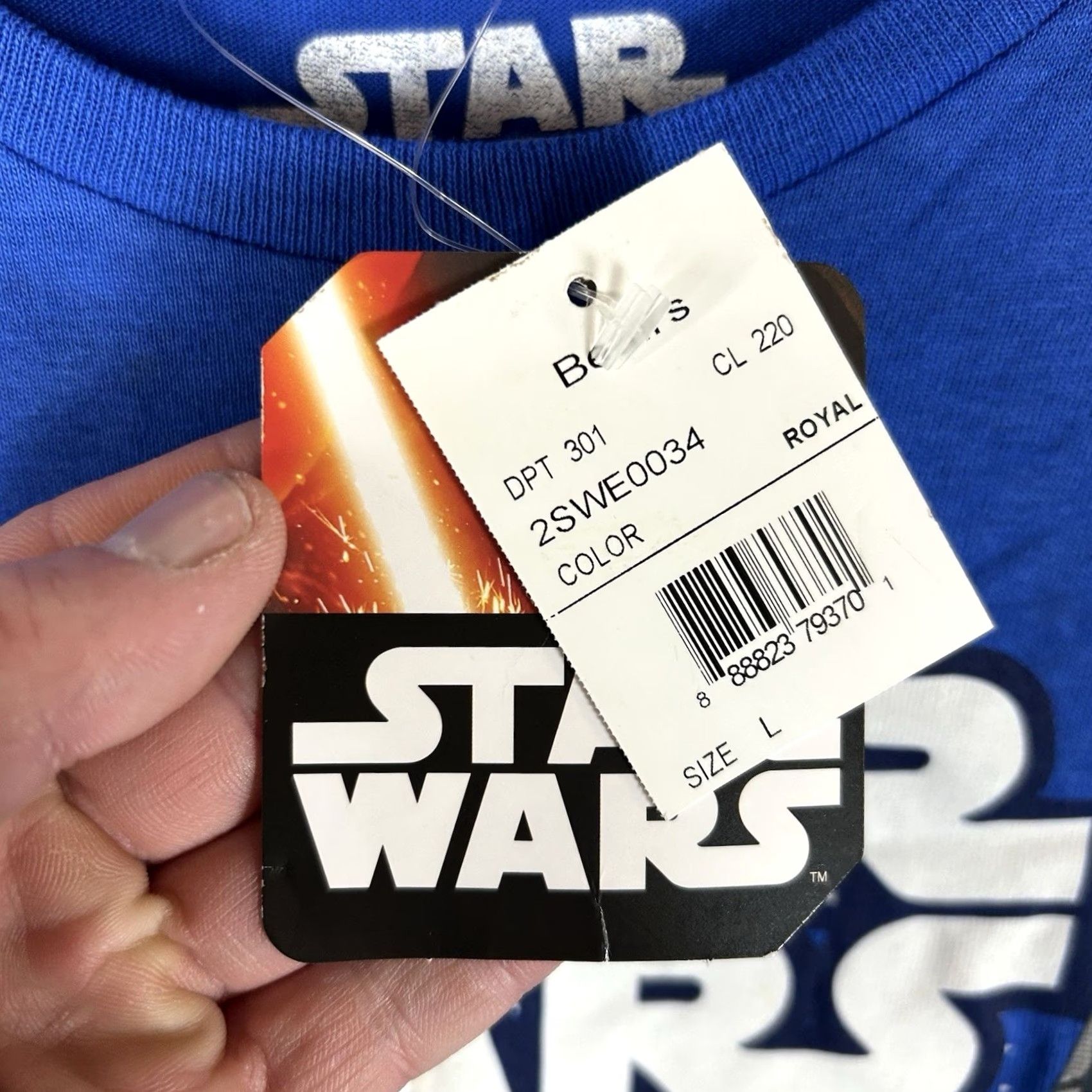 Disney VINTAGE Star Wars The Force Awakens Galaxy T-Shirt Mens L Blue Graphic Print NWT Size US L / EU 52-54 / 3 - 4 Thumbnail
