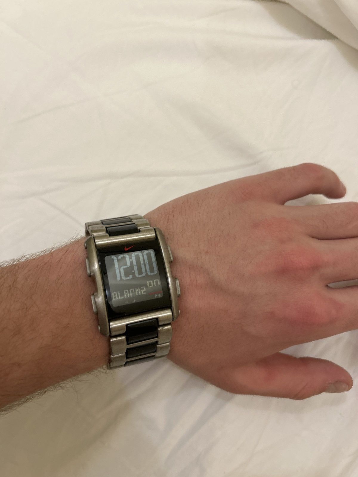 Nike Torque Watch Men Wc0068 Digital Silver Tone With Black in Grey