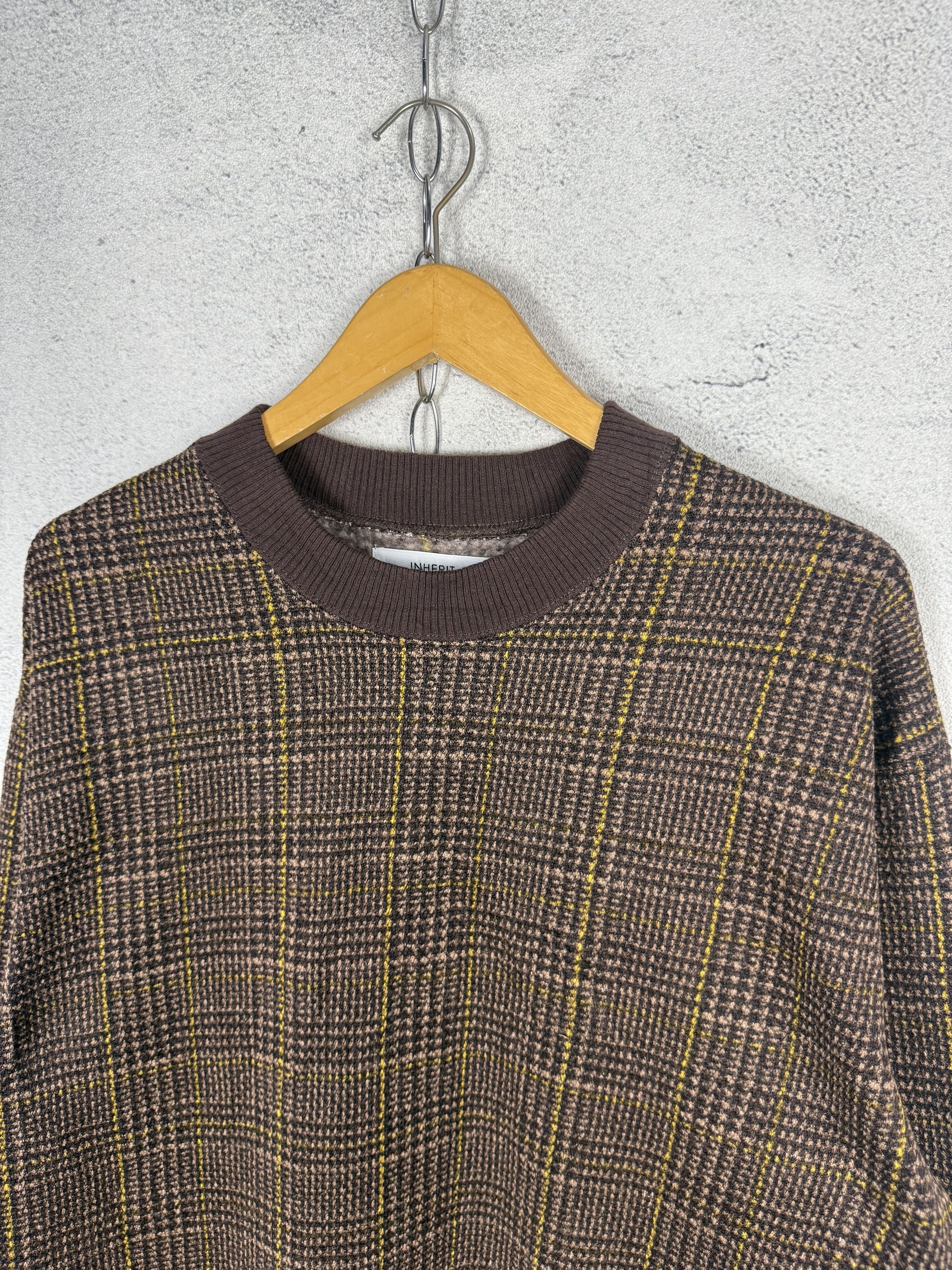 Japanese Brand INHERIT Plaid Tartan Knit Sweater Size US L / EU 52-54 / 3 - 5 Thumbnail