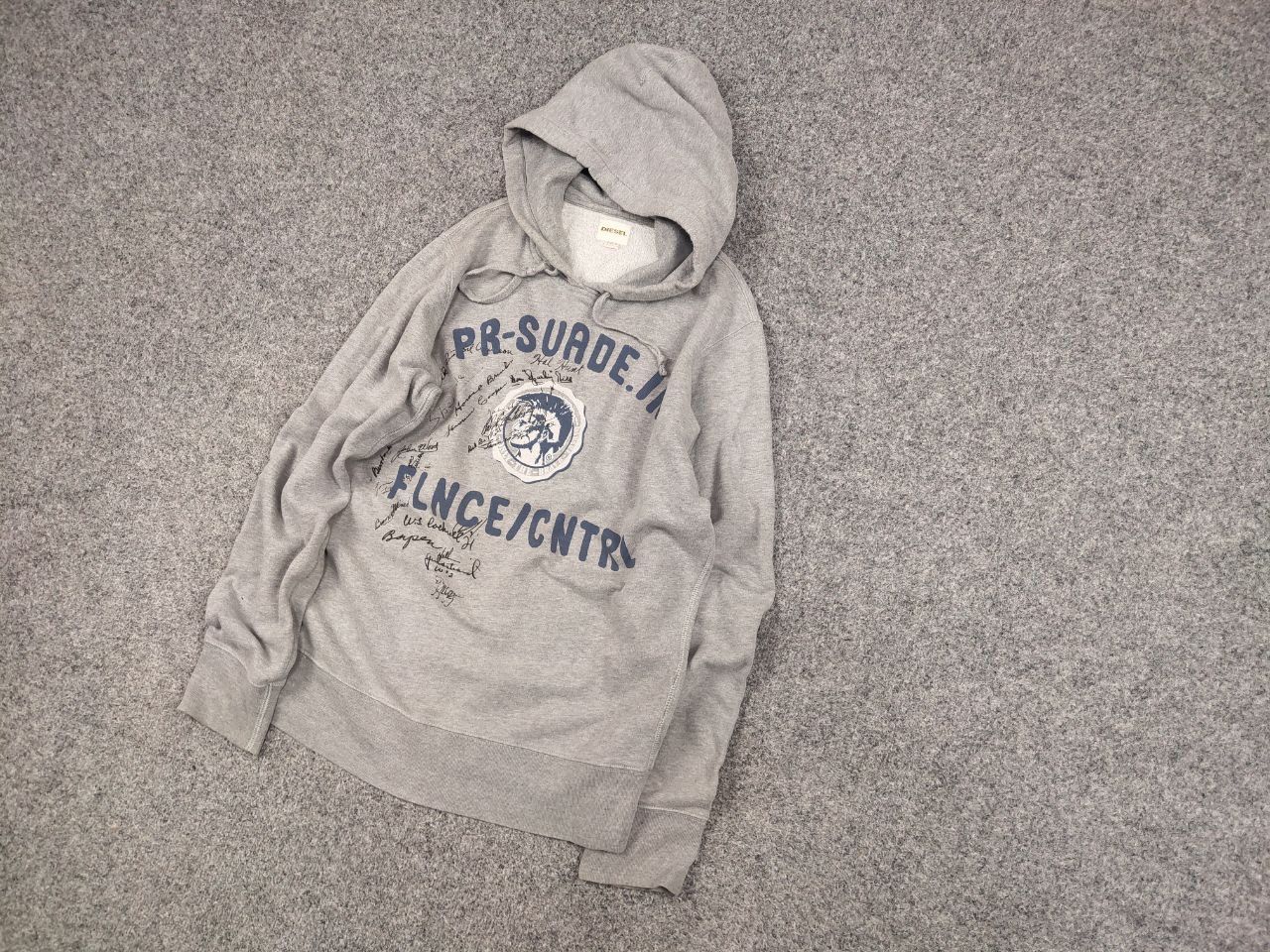Diesel Vintage Diesel Logo Gray Hoodie Y2K Style Size US M / EU 48-50 / 2 - 3 Thumbnail