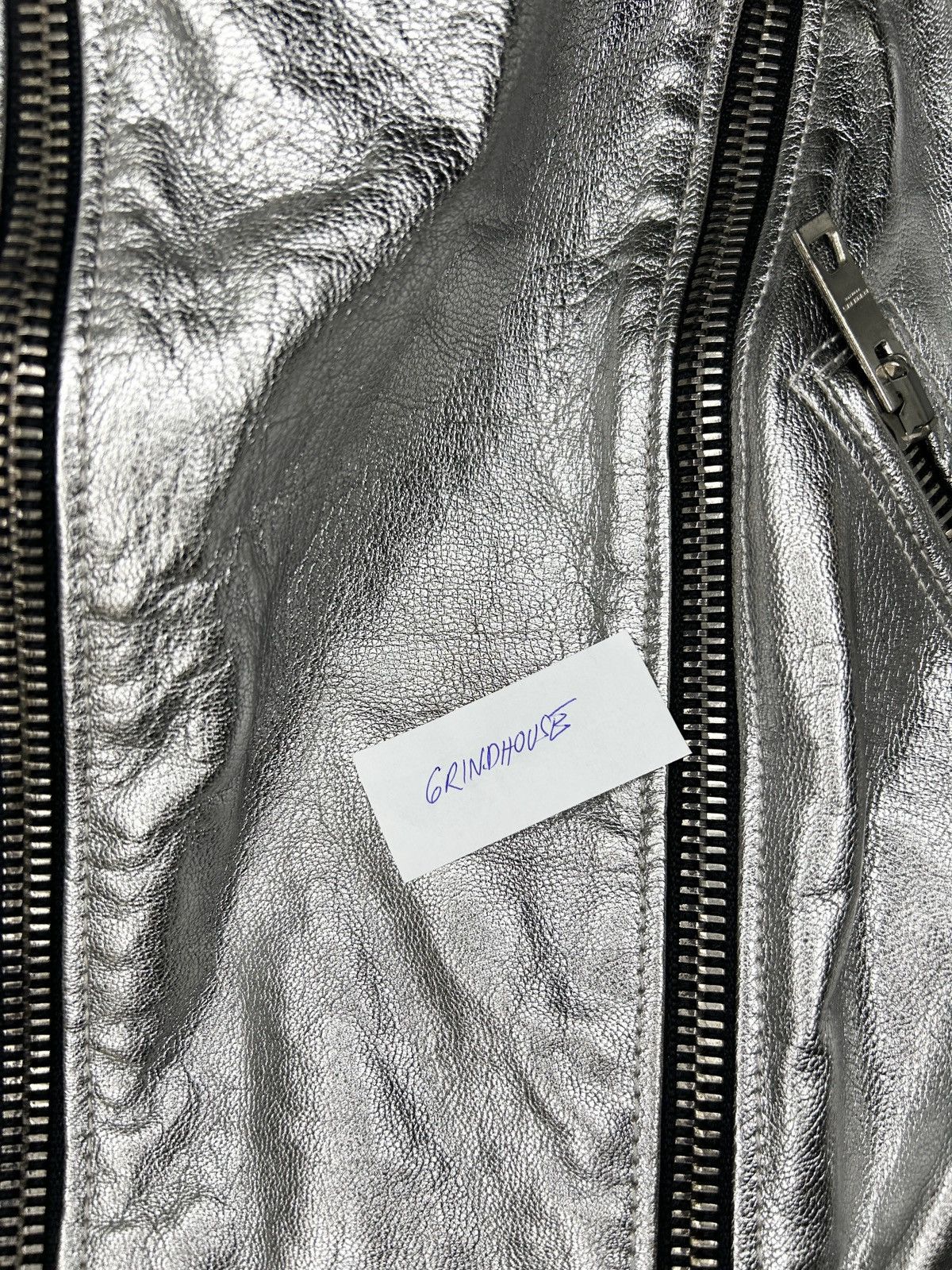 Burberry Prorsum S/S 11 Silver Quilted Moto Jacket Size M / US 6-8 / IT 42-44 - 23 Thumbnail