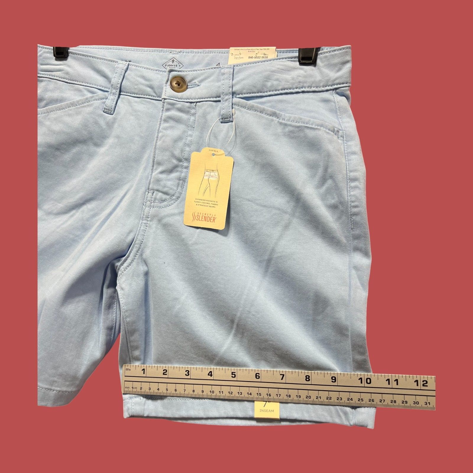 Other St. John's Bay - Women's Mid-Rise Secretly Slender 7" Chino Size 27" / US 4 / IT 40 - 9 Thumbnail