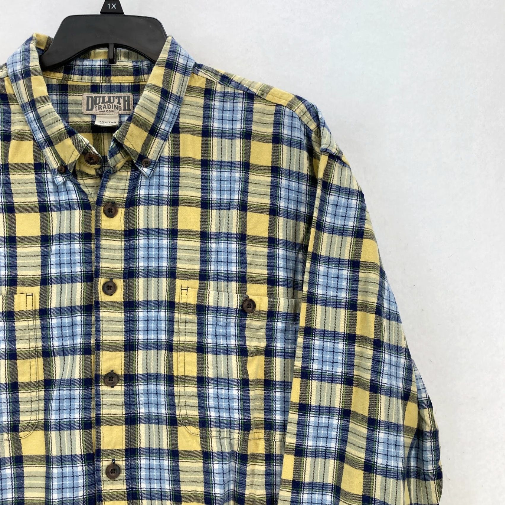 Vintage Duluth Free Swingin Flannel Shirt Mens 3XL Tall Yellow Plaid Button Down Relaxed Shirt Size US XXL / EU 58 / 5 - 2 Thumbnail