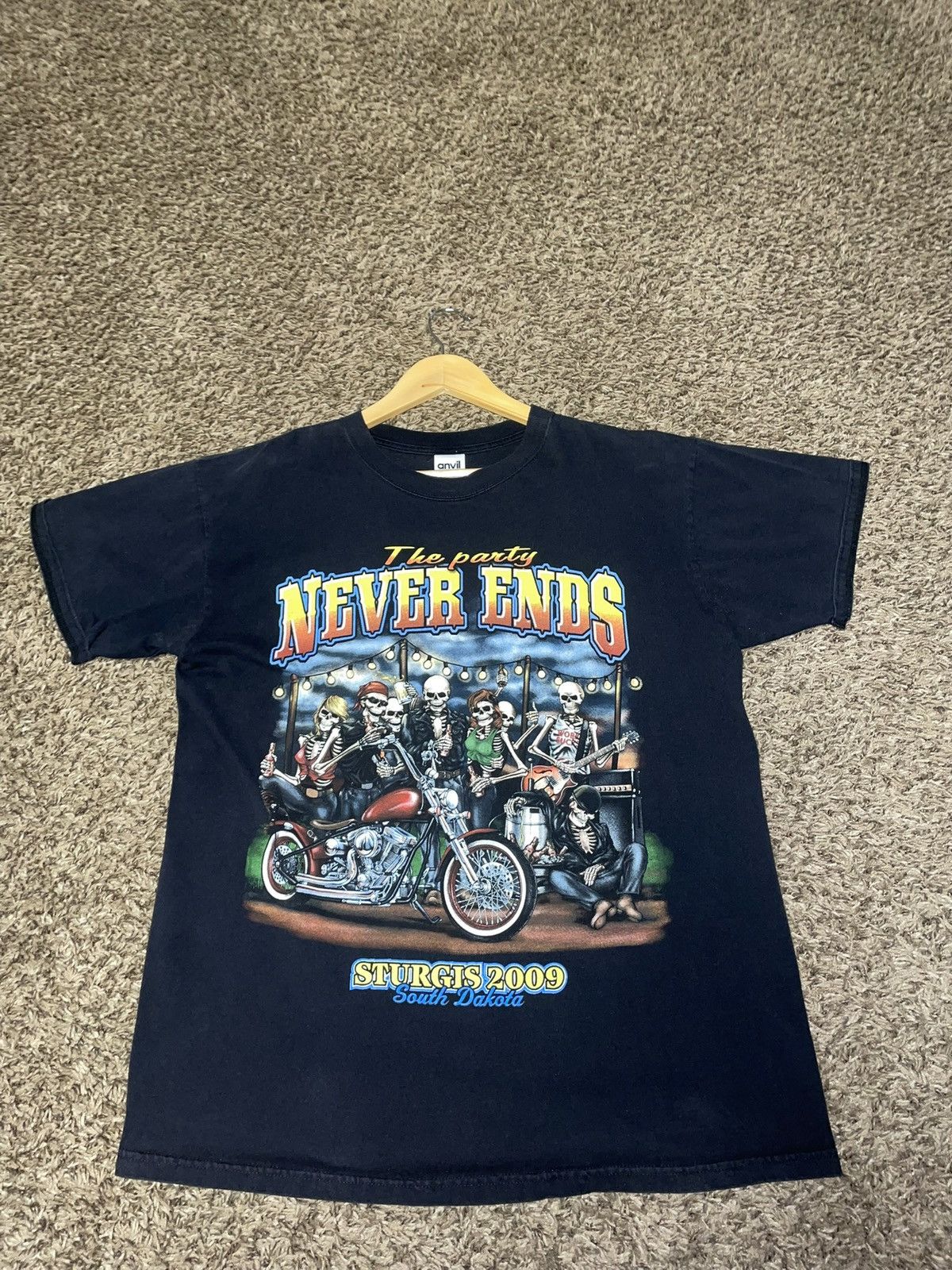 Harley Davidson × Vintage Sturgis “The Party Never Ends” 2009 T-Shirt Size US L / EU 52-54 / 3 - 6 Thumbnail