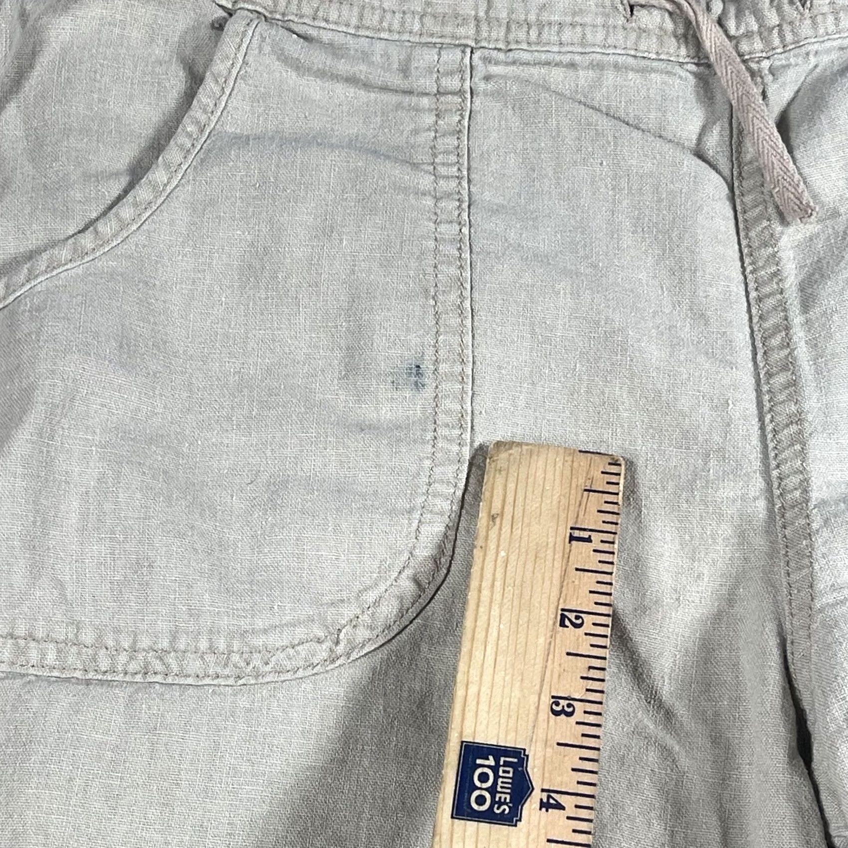 Vintage Per Se Linen Blend Drawstring Wide Leg Casual Pants Womens Size 8 Beige Size 30" / US 8 / IT 44 - 3 Thumbnail