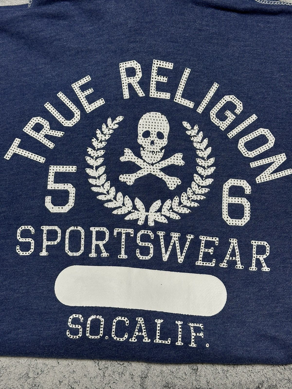 True Religion True Religion Big Logo Rhinestones Zip Hoodie Size L / US 10 / IT 46 - 11 Thumbnail