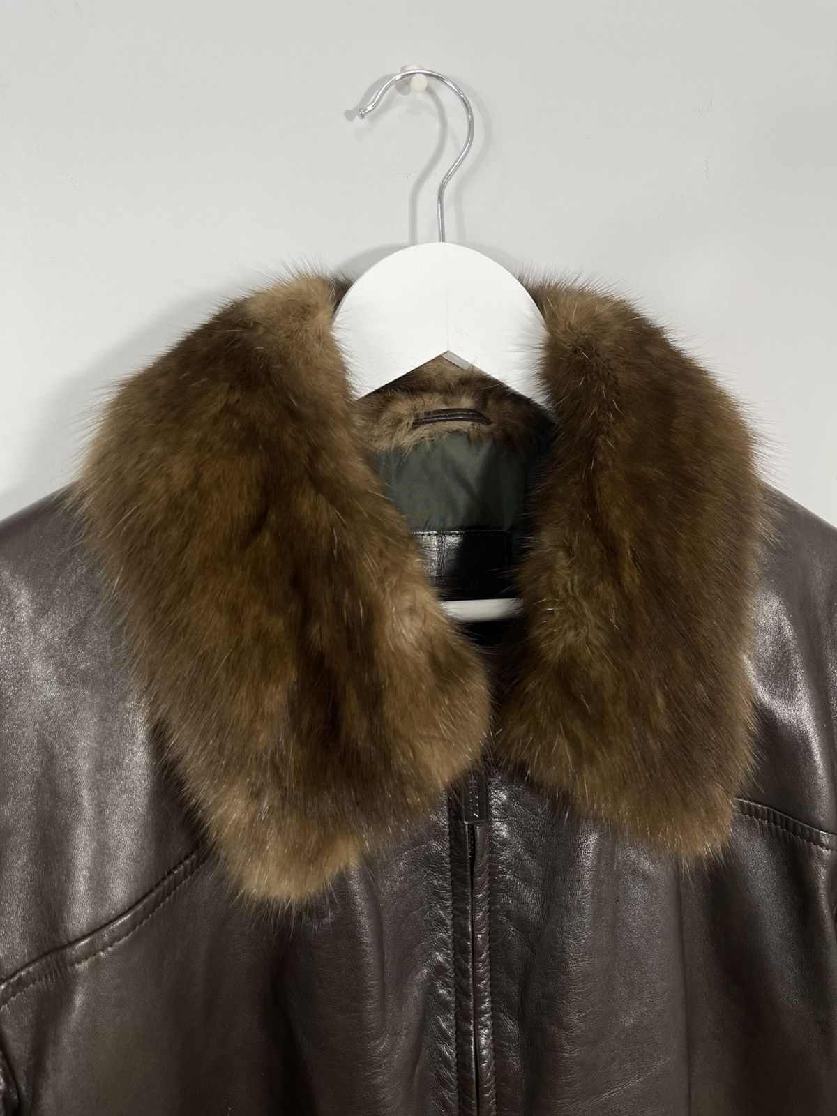 Bally Vintage BALLY Brown Soft Leather Jacket with Fur Collar Size US L / EU 52-54 / 3 - 14 Thumbnail