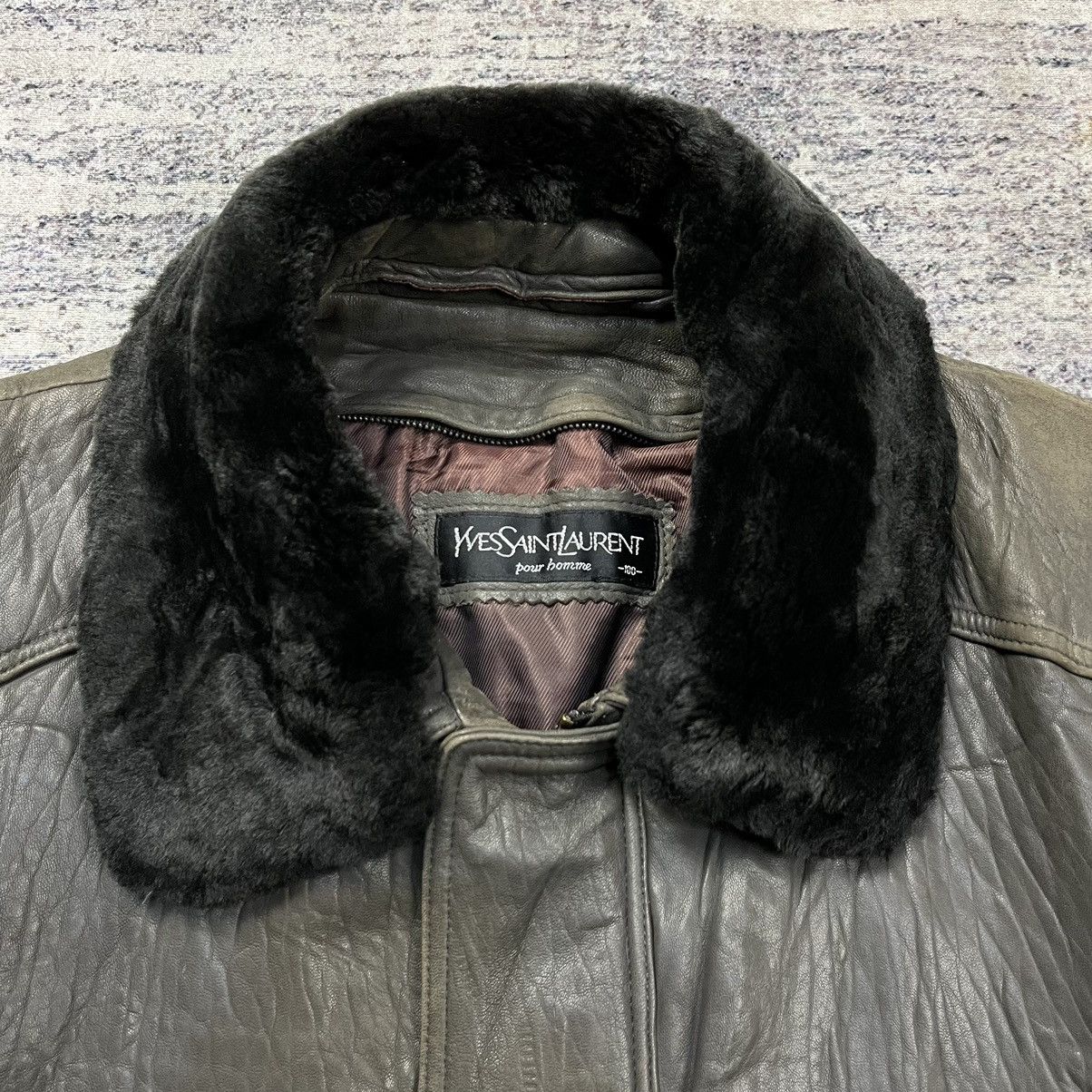 Vintage × Yves Saint Laurent Vintage 90s Yves Saint Laurent leather jacket Size US XL / EU 56 / 4 - 8 Thumbnail