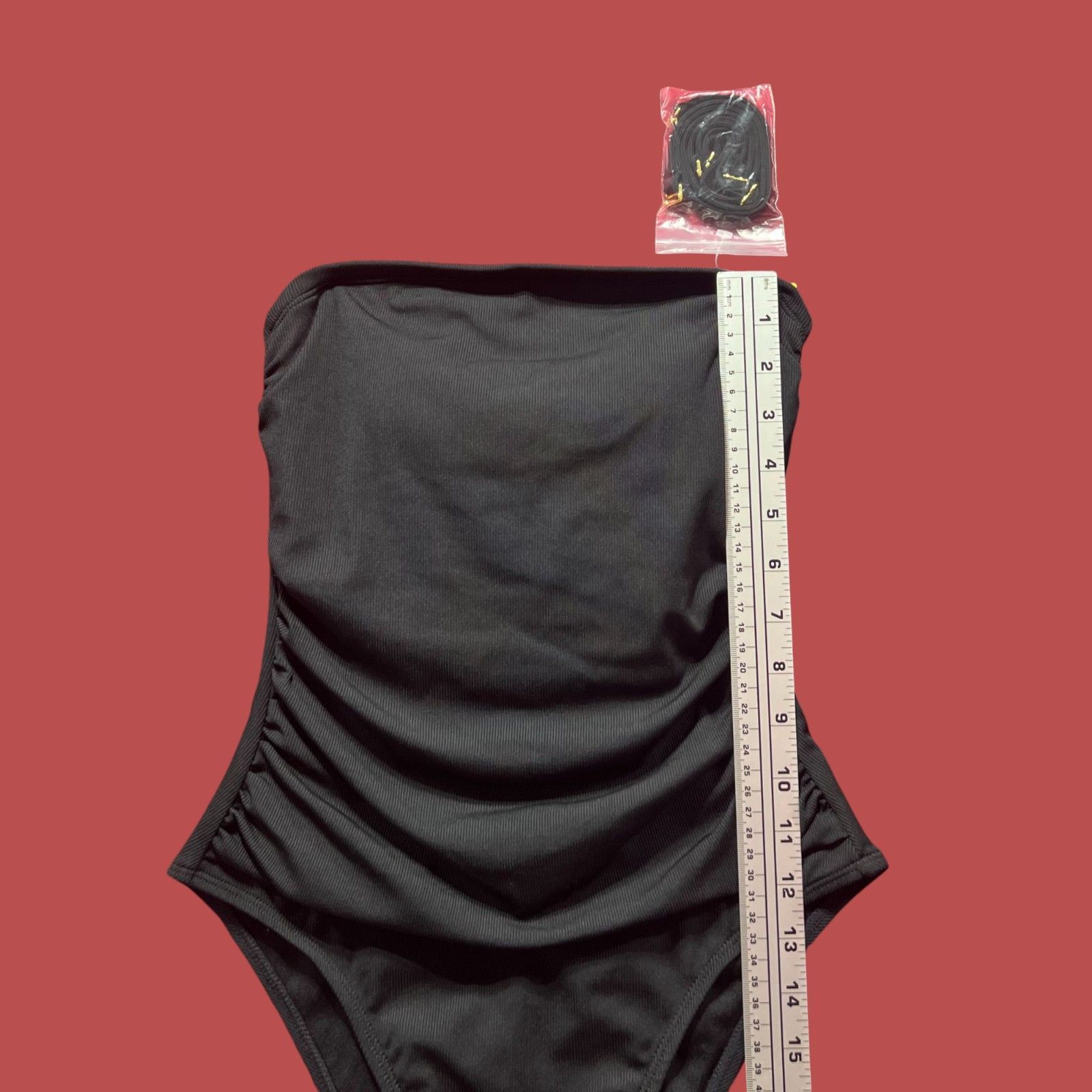 Other Shade & Shore - Women's Shirred Ribbed Bandeau Cheeky One Pi Size ONE SIZE - 10 Thumbnail