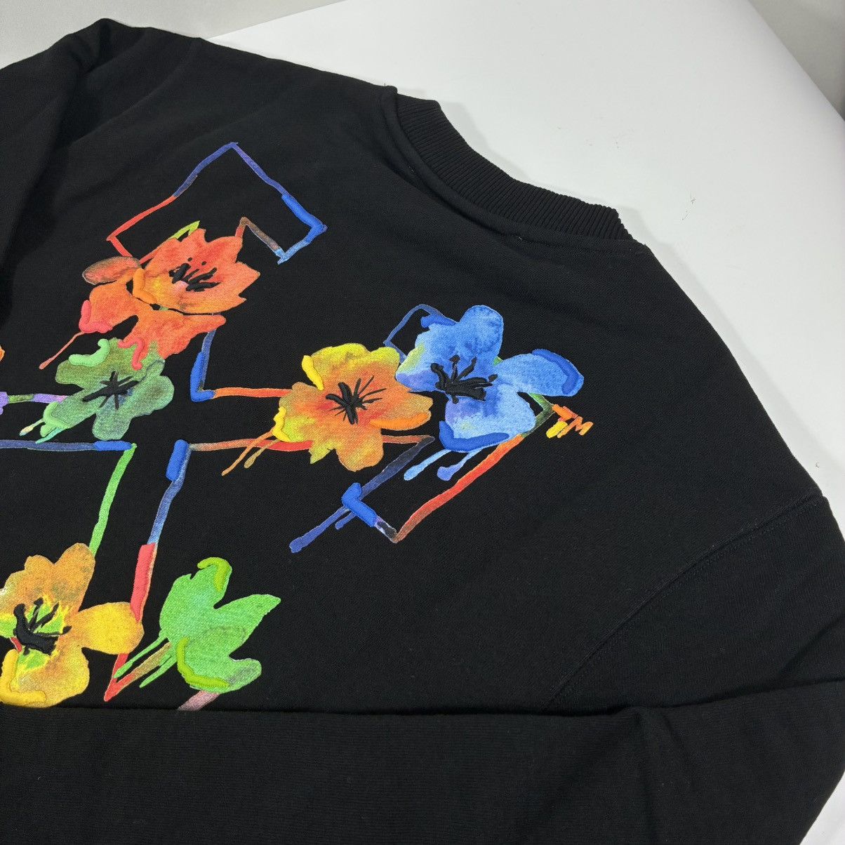 Off-White Off-White Floral Arrow Cotton Crewneck Sweatshirt M Black Size M / US 6-8 / IT 42-44 - 12 Thumbnail