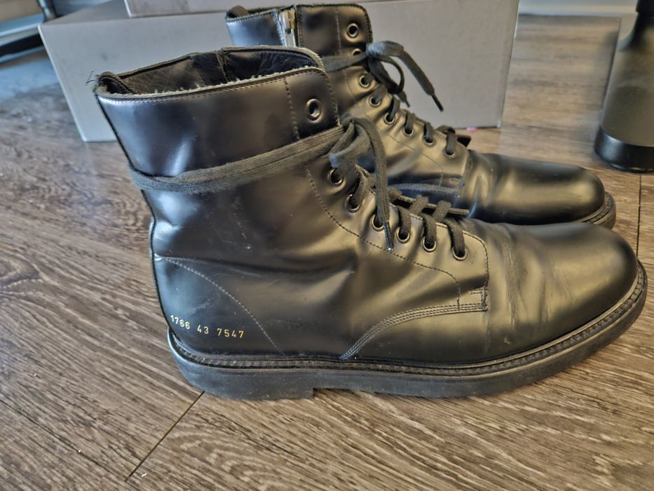 common projects black combat boots