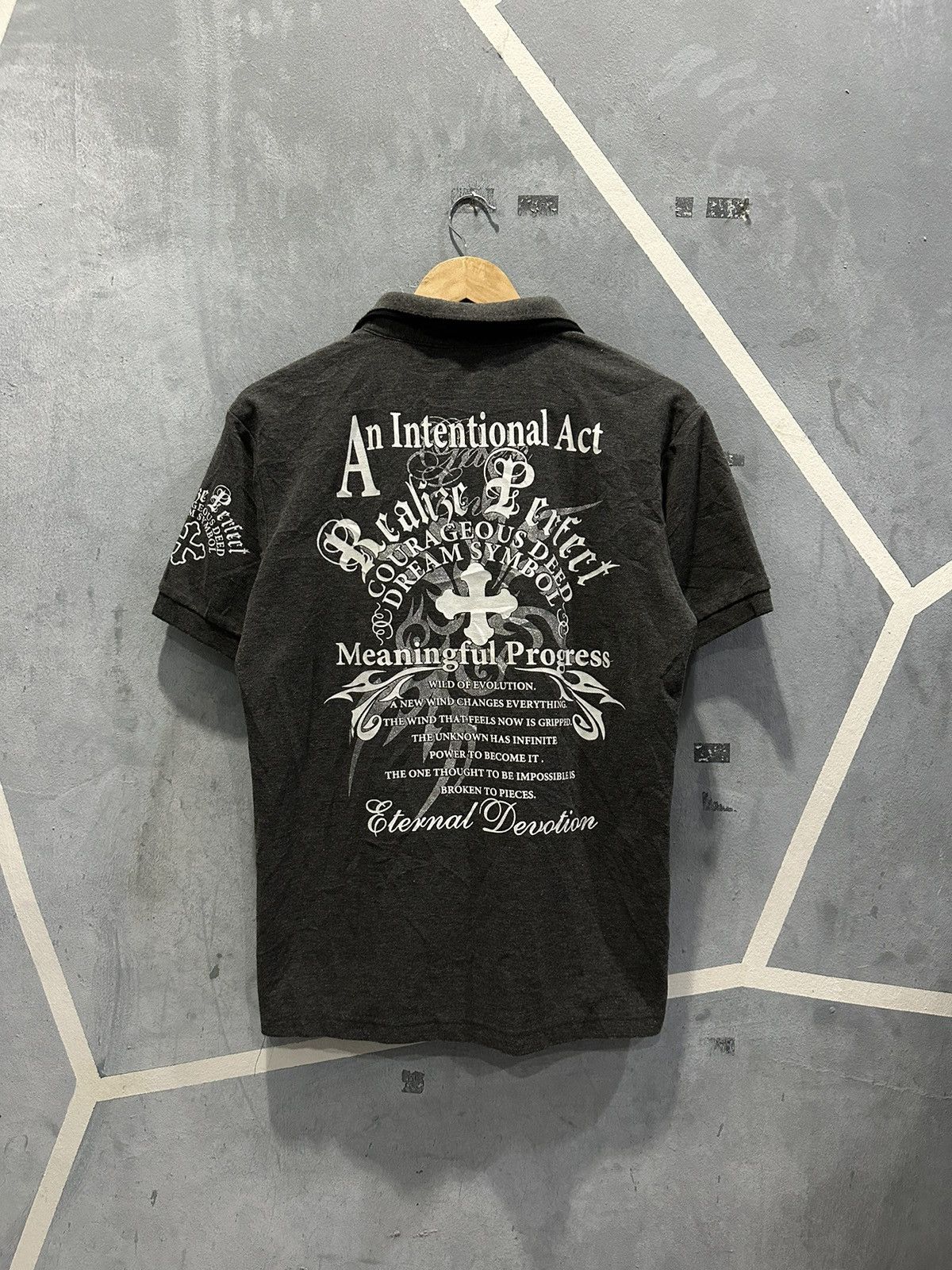 If Six Was Nine Y2K Pract Double Collar Poem Tribal Gothic Punk Cross Size US M / EU 48-50 / 2 - 10 Thumbnail