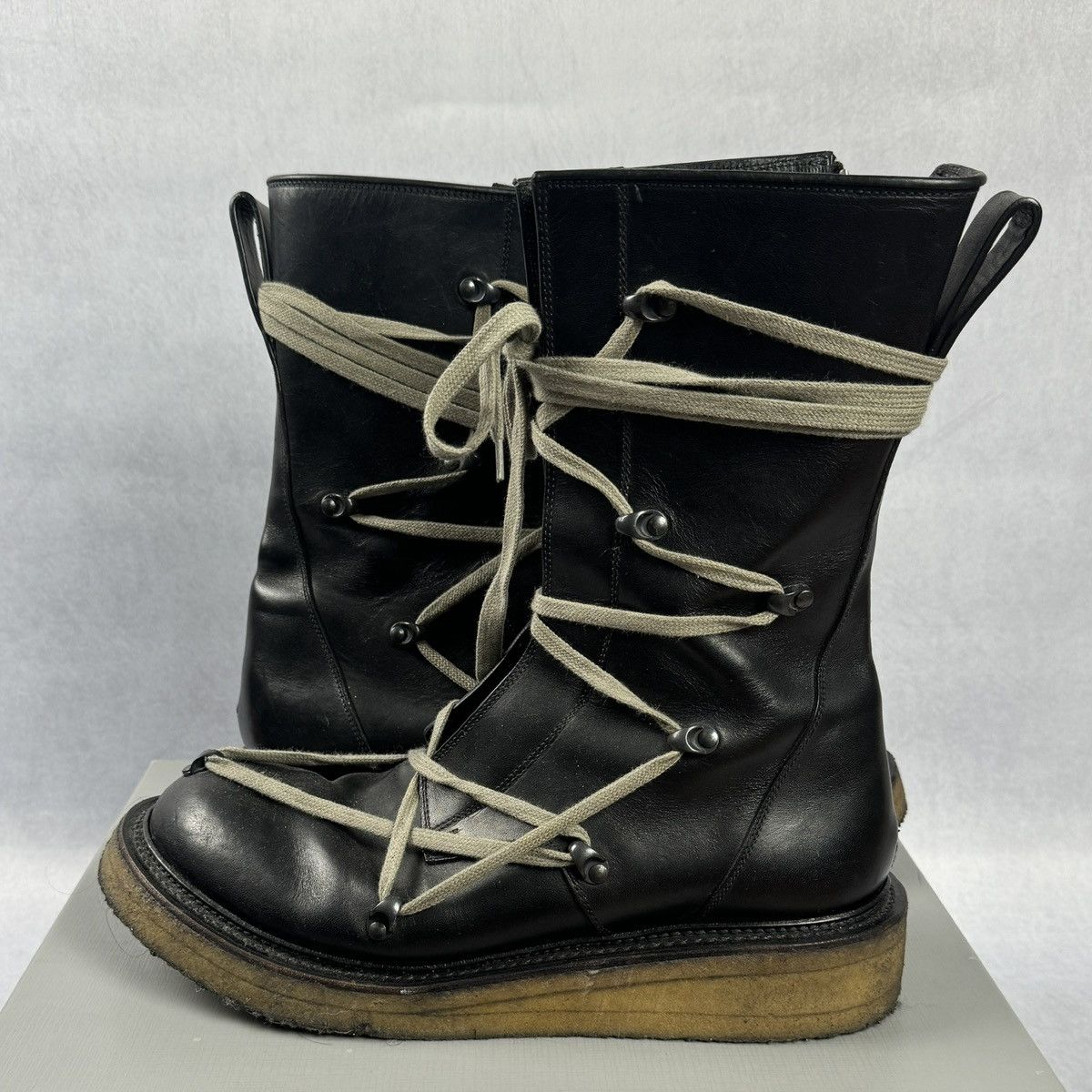 Rick Owens FW17 Creeper Mega-lace boots Size US 9 / EU 42 - 3 Thumbnail