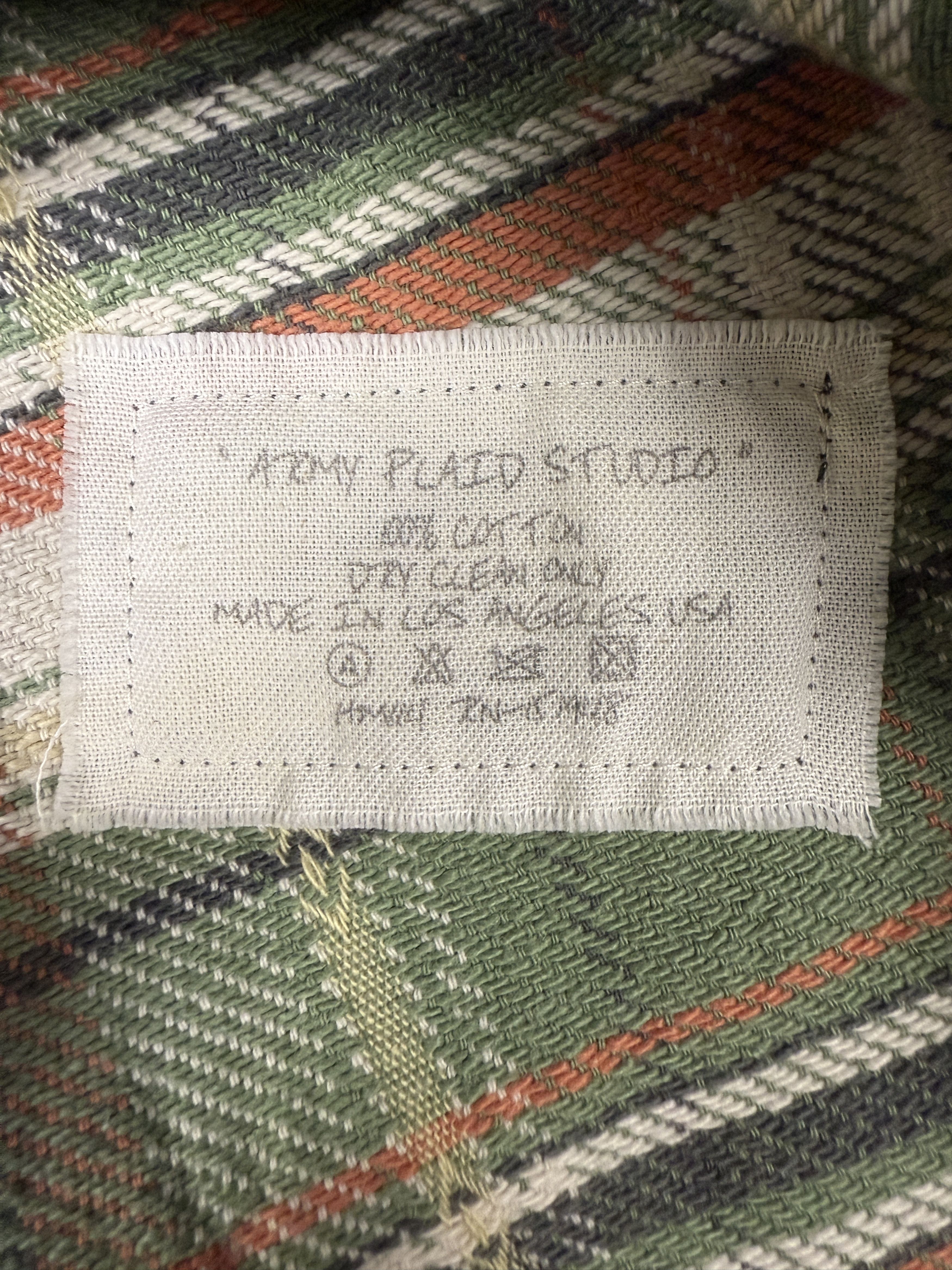 Greg Lauren $850 Greg Lauren Army Plaid Studio Shirt Size US M / EU 48-50 / 2 - 8 Thumbnail