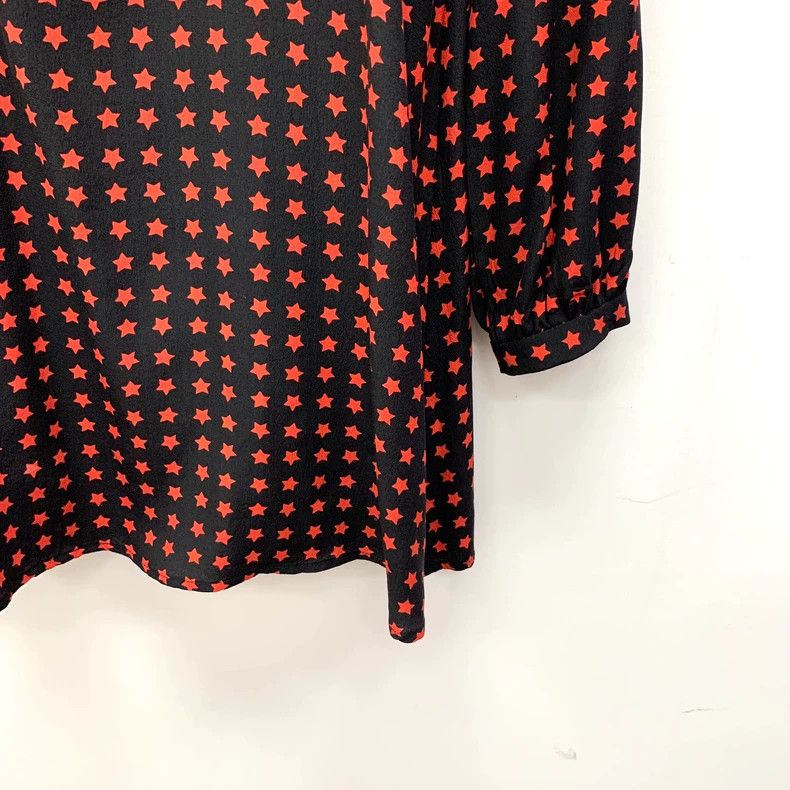 Saint Laurent Paris Saint Laurent Long Sleeve Shirt Dress with Colorblock Stars Size XS / US 0-2 / IT 36-38 - 5 Thumbnail