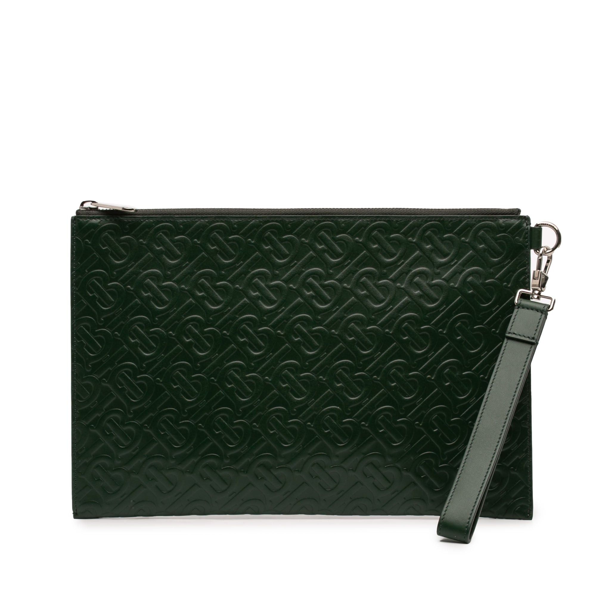 Burberry Embossed Leather TB Monogram Clutch Size ONE SIZE - 1 Thumbnail