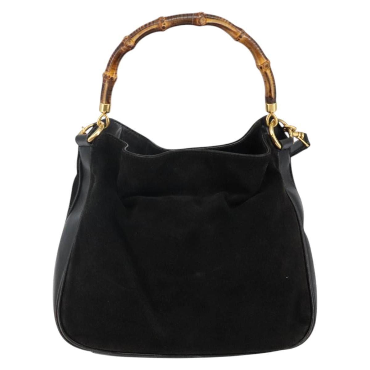 Gucci GUCCI Handbag Suede Leather Black Gold 001 1732 001 1732 Size ONE SIZE - 2 Thumbnail