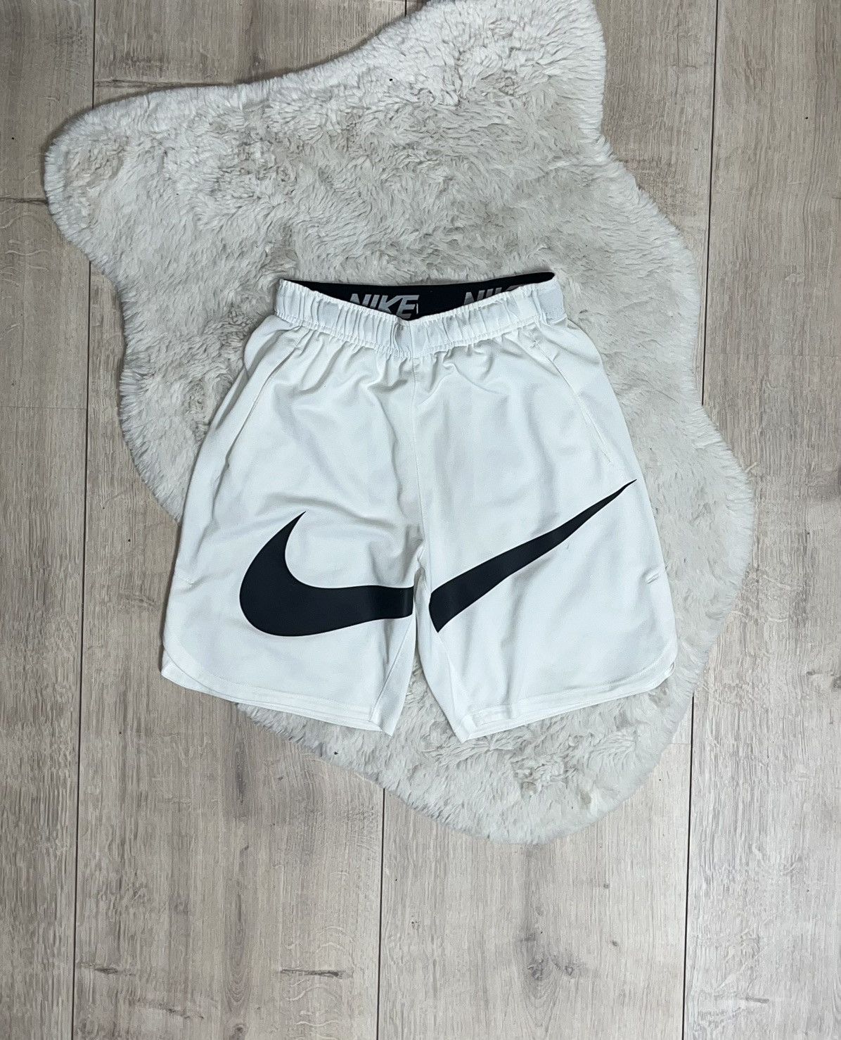 Nike Sportswear Streetwear 00s Vintage Nike Big Swoosh Logo Oversized Shorts Rare Grailed