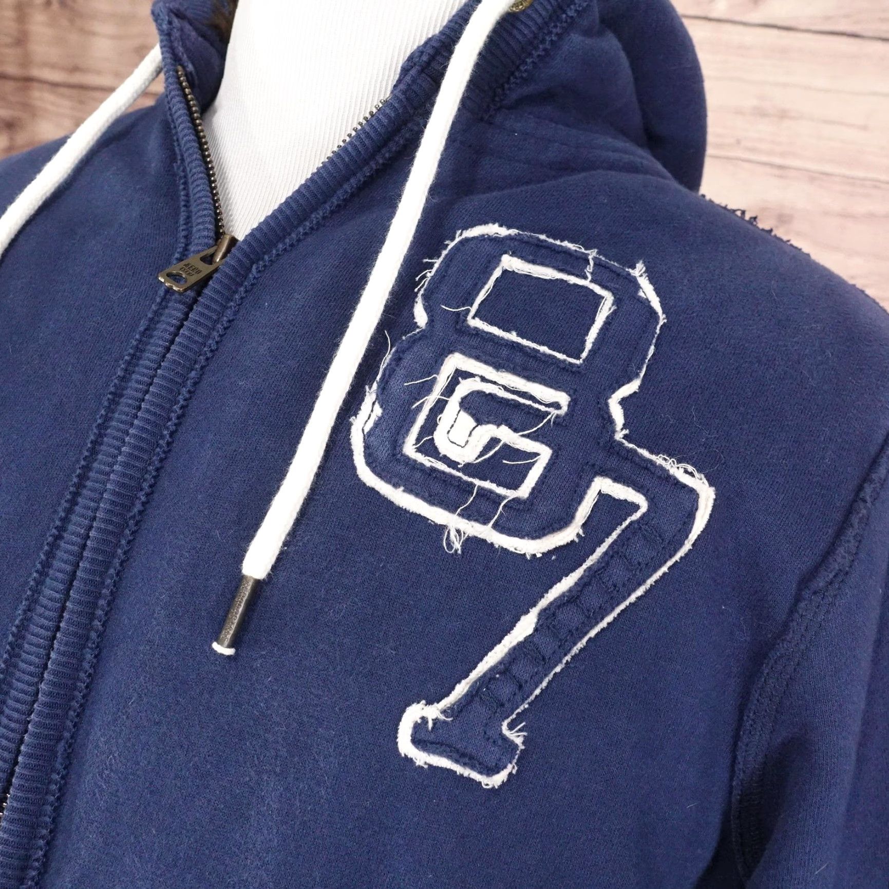 Aeropostale VINTAGE Aeropostale Hoodie Mens L Blue Full Zip Faux Fur Lined AERO Sherpa Y2K VTG 00s Size US L / EU 52-54 / 3 - 2 Thumbnail