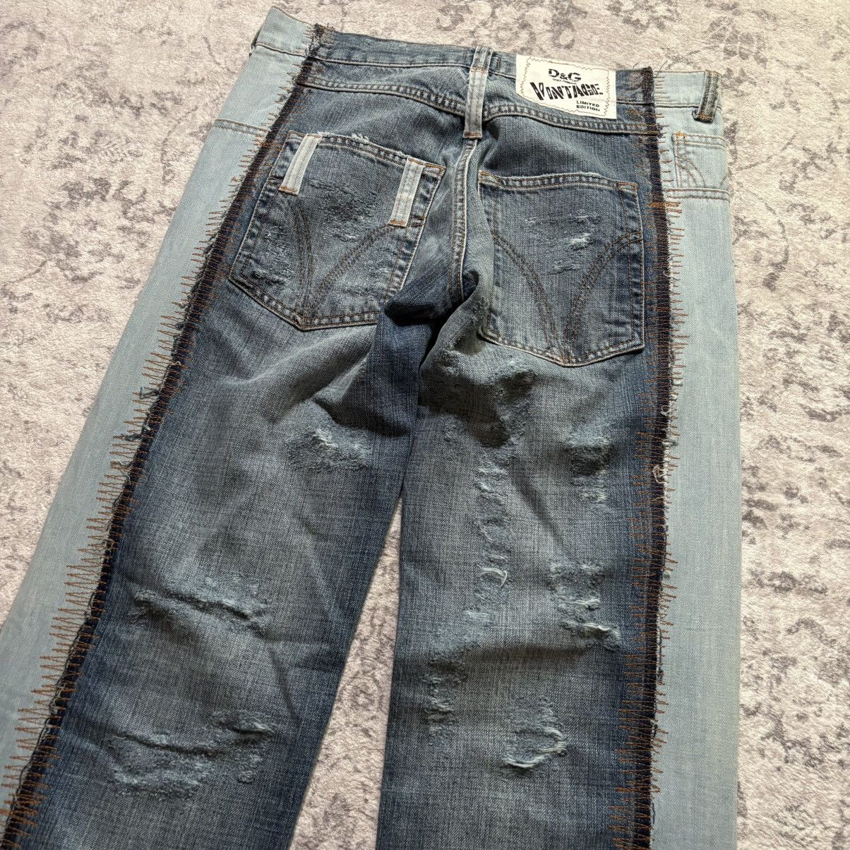 Dolce & Gabbana Dolce & Gabbana Hybrid Distressed Blue Denim Jeans | Size 31 Size US 32 / EU 48 - 8 Thumbnail