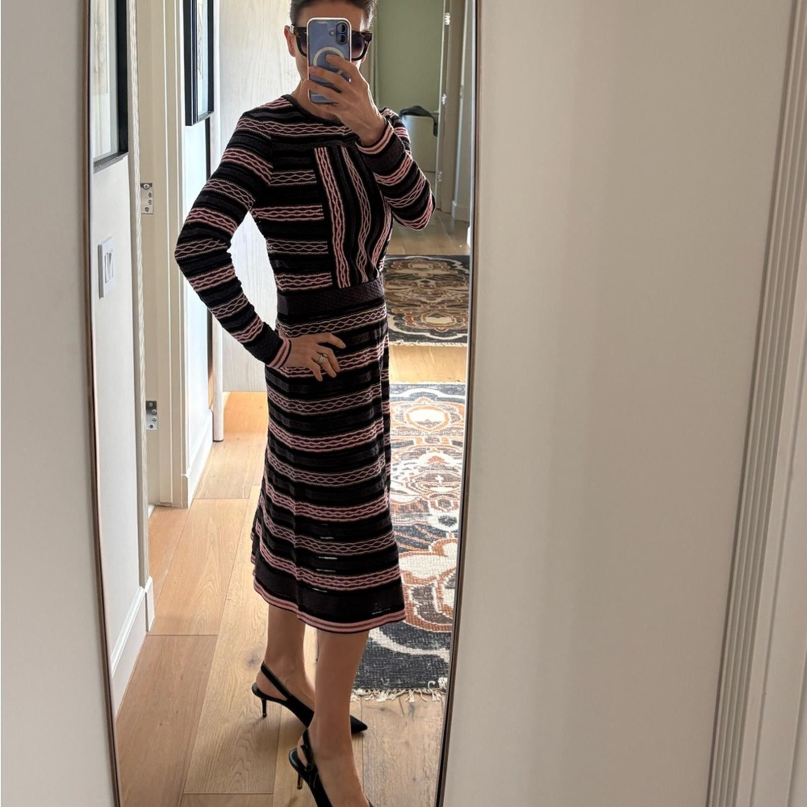 Missoni M Missoni Signature Knit Long Sleeve A-Line Dress Size M / US 6-8 / IT 42-44 - 3 Thumbnail