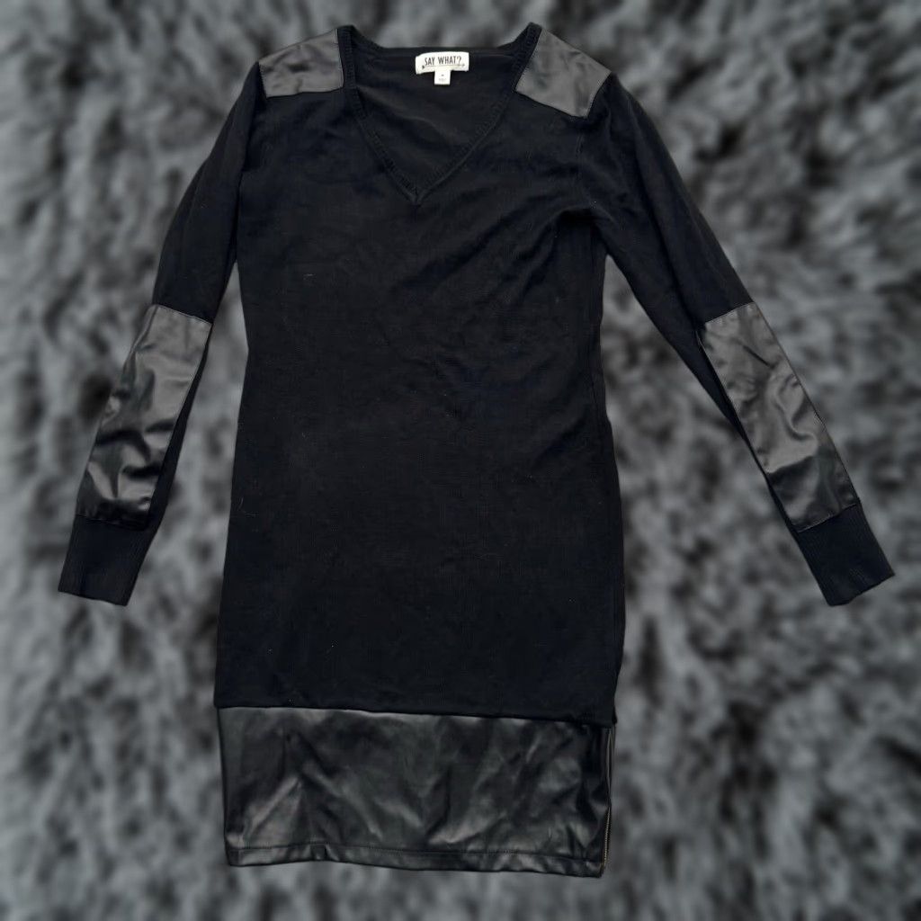 Vintage VINTAGE Edgy Rocker Chic Dress M Black Short Dress 90s Gothic Grunge Punk Rock Clubwear Y2K Womens Mens? Size M / US 6-8 / IT 42-44 - 1 Thumbnail