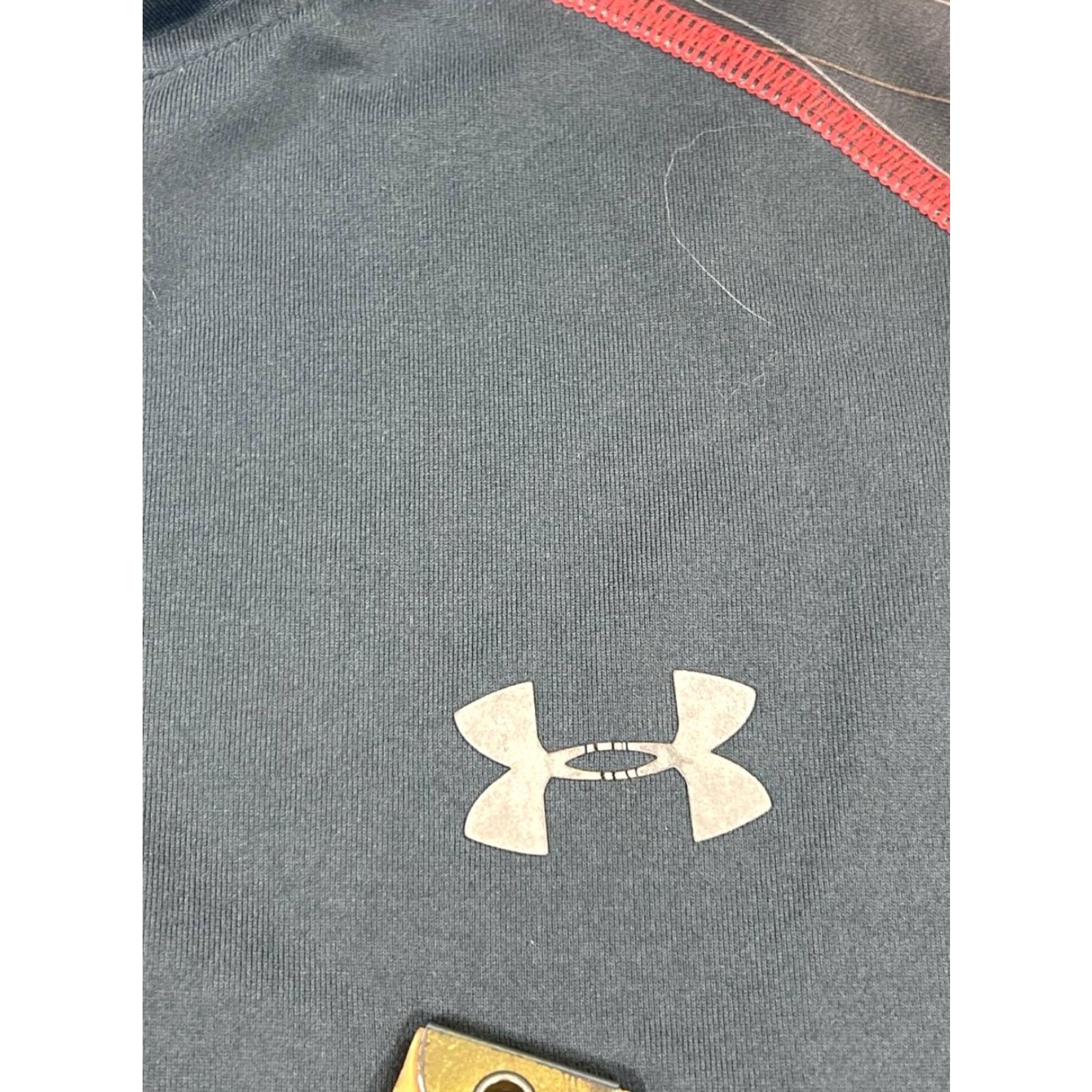 Under Armour Under Armour Pullover Shirt Mens L Gray Red ColdGear 1/4 Zip Activewear Running & Jogging Mens Size US L / EU 52-54 / 3 - 3 Thumbnail