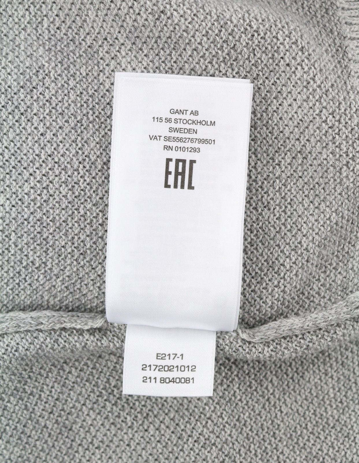 Gant MULTI TEXTURE PIQUE C-NECK S Light Grey Knit Jumper 87316 Size US S / EU 44-46 / 1 - 8 Thumbnail