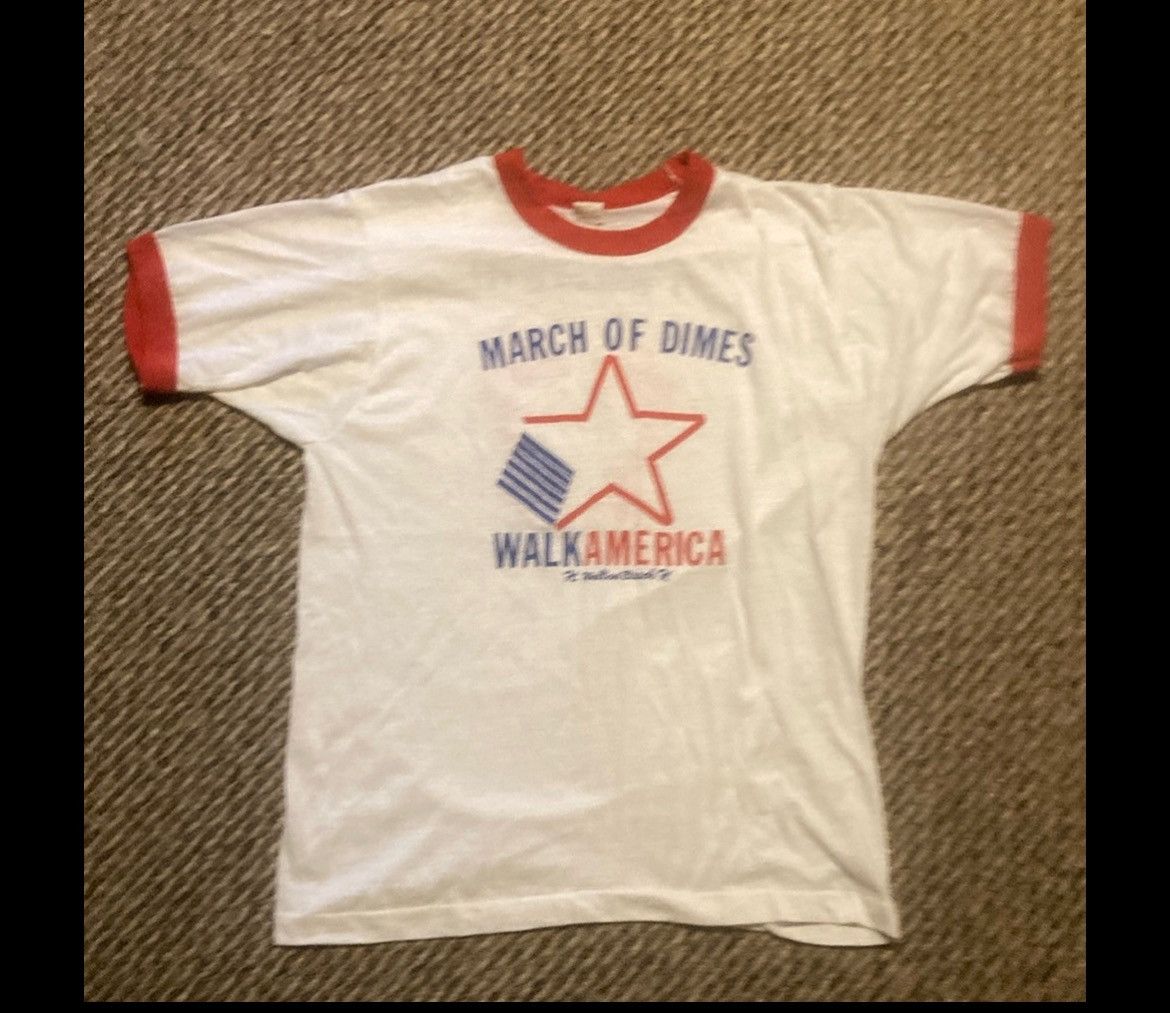 Other True Vintage March of Dimes Walk America Charity Ringer Tee Size US L / EU 52-54 / 3 - 1 Thumbnail