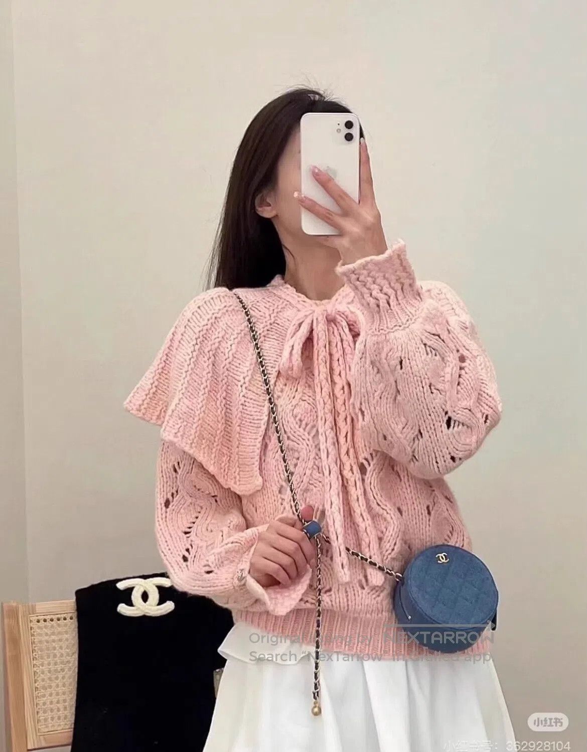 Chanel Chanel size 34 Lotus leaf collar edge Cashmere knit top| Size S / US 4 / IT 40 - 1 Thumbnail